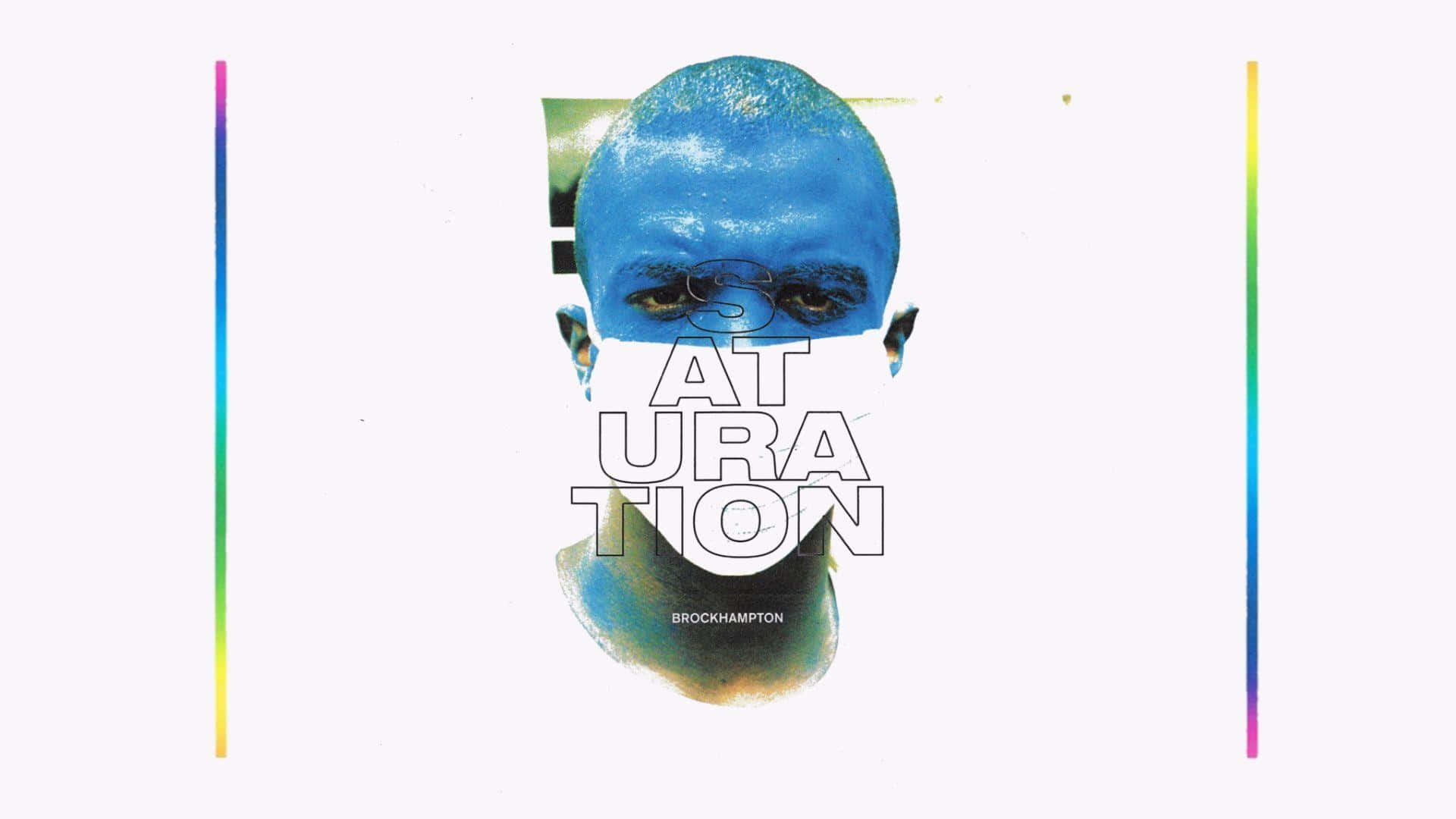Brockhampton, blue-toned face, white text overlay, Full HD Desktop Wallpaper