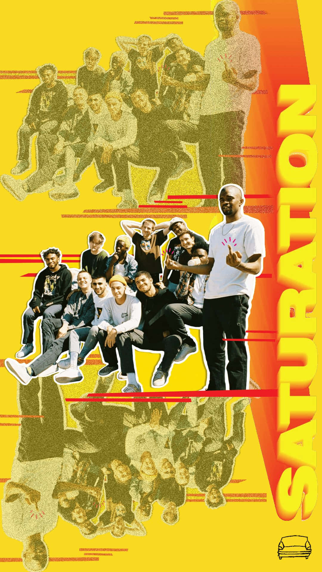 Brockhampton, American alternative hip-hop group, vibrant yellow, Full HD Phone Wallpaper