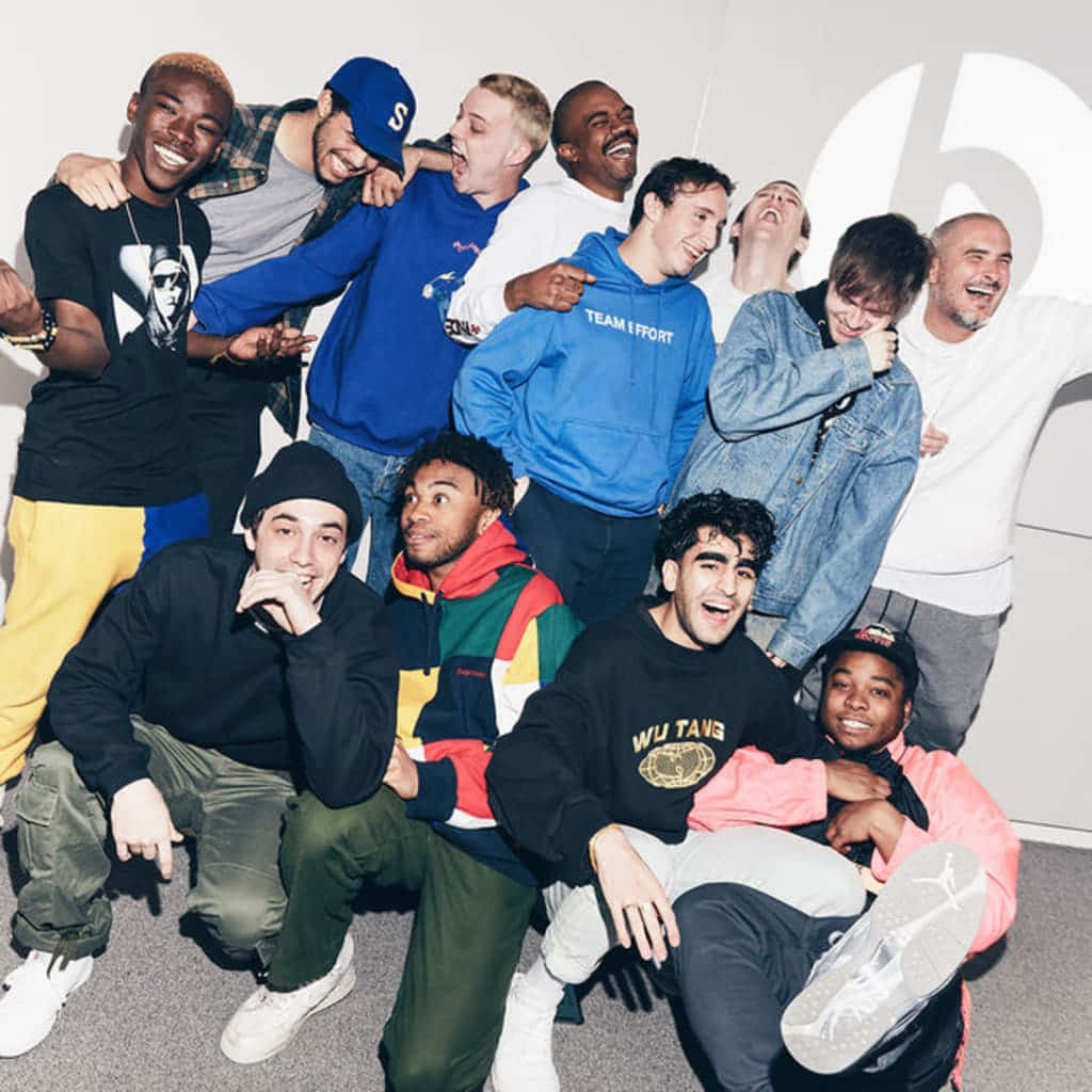 BROCKHAMPTON, group photo, brightly lit indoor studio, SD Desktop Wallpaper