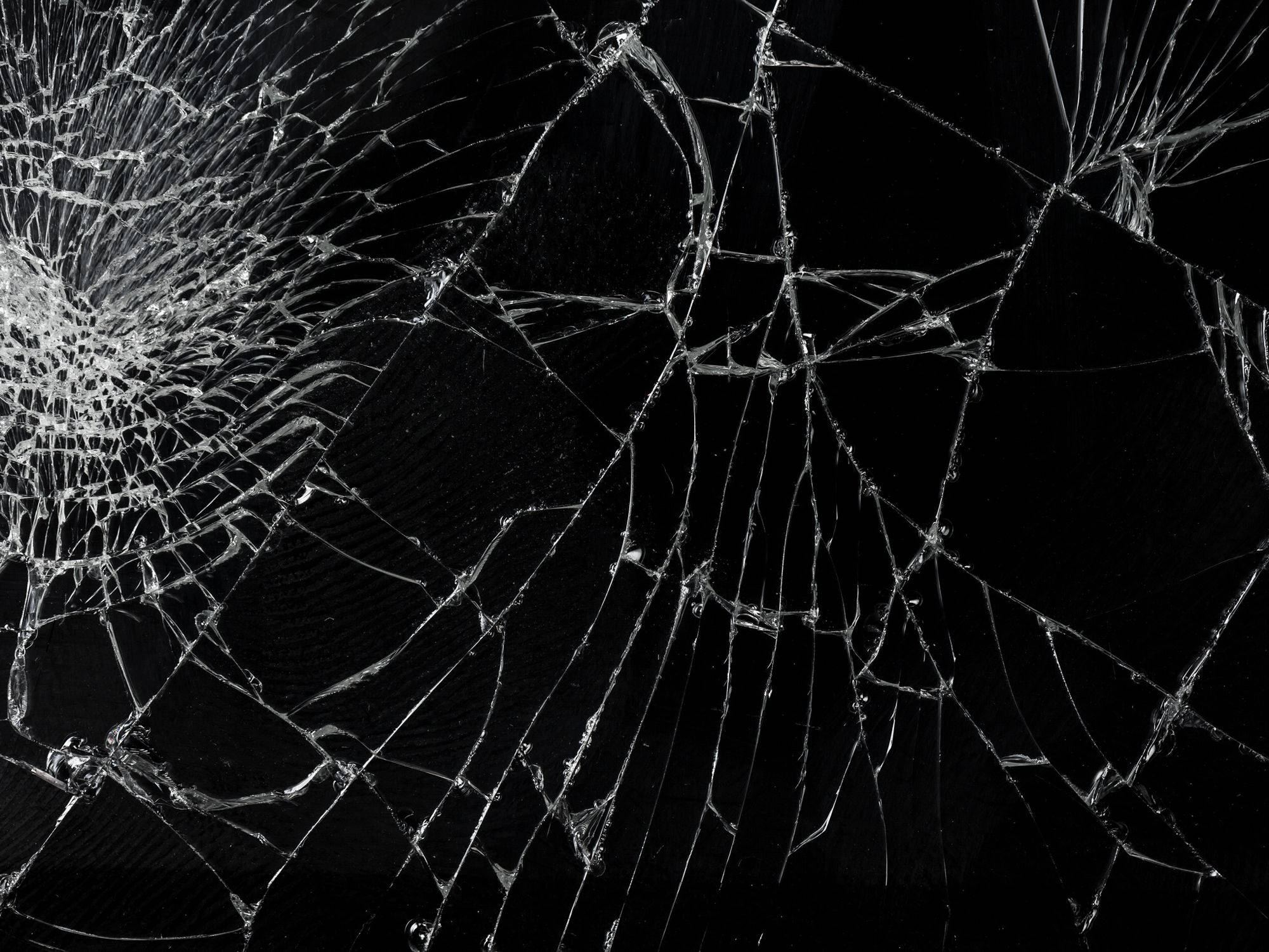thick cracks, broken black computer screen, shattered glass surface, Full HD Desktop Wallpaper