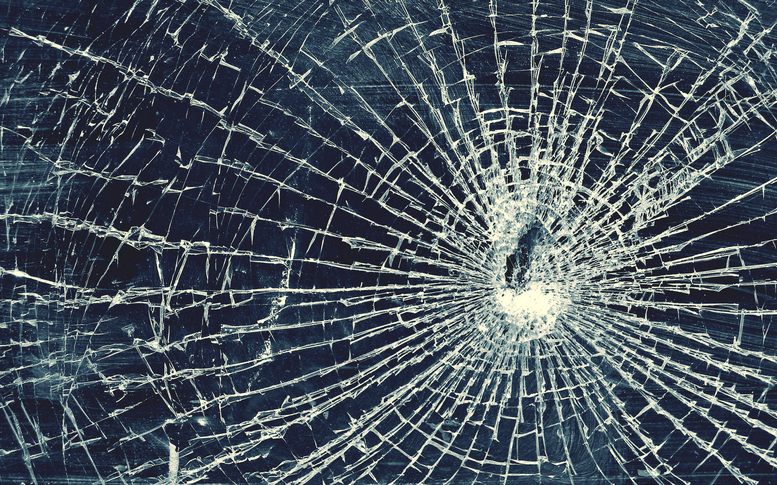 broken computer screen, spiderweb cracks, central impact point, 2K Desktop Wallpaper