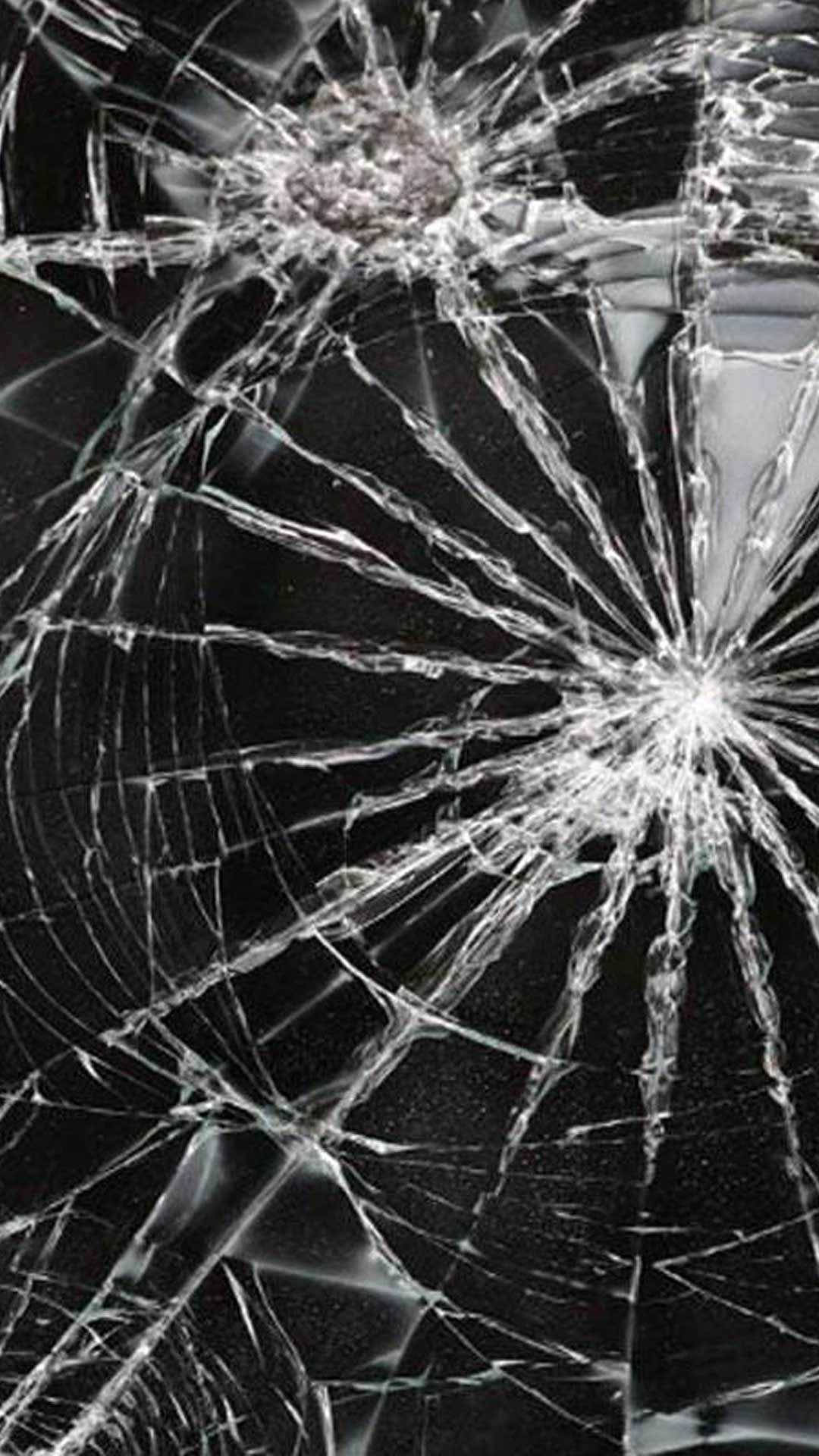 severe screen damage, shattered glass, intricate cracks, Full HD Phone Wallpaper