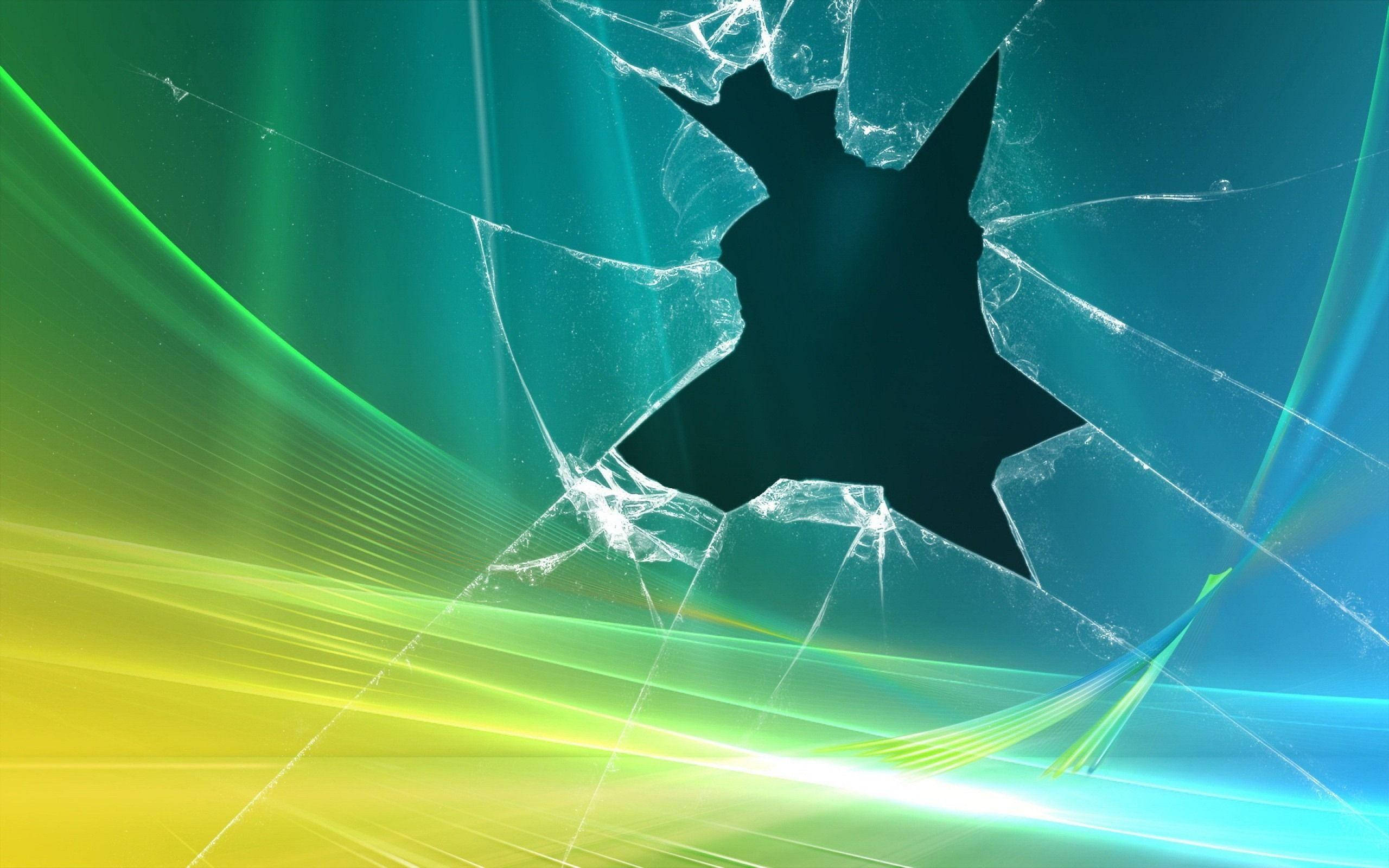 broken computer screen, shattered glass pane, dark void, 2K Desktop Wallpaper