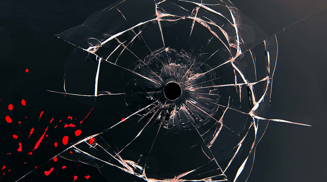 broken glass, bullet hole, red splatters, SD Desktop Wallpaper