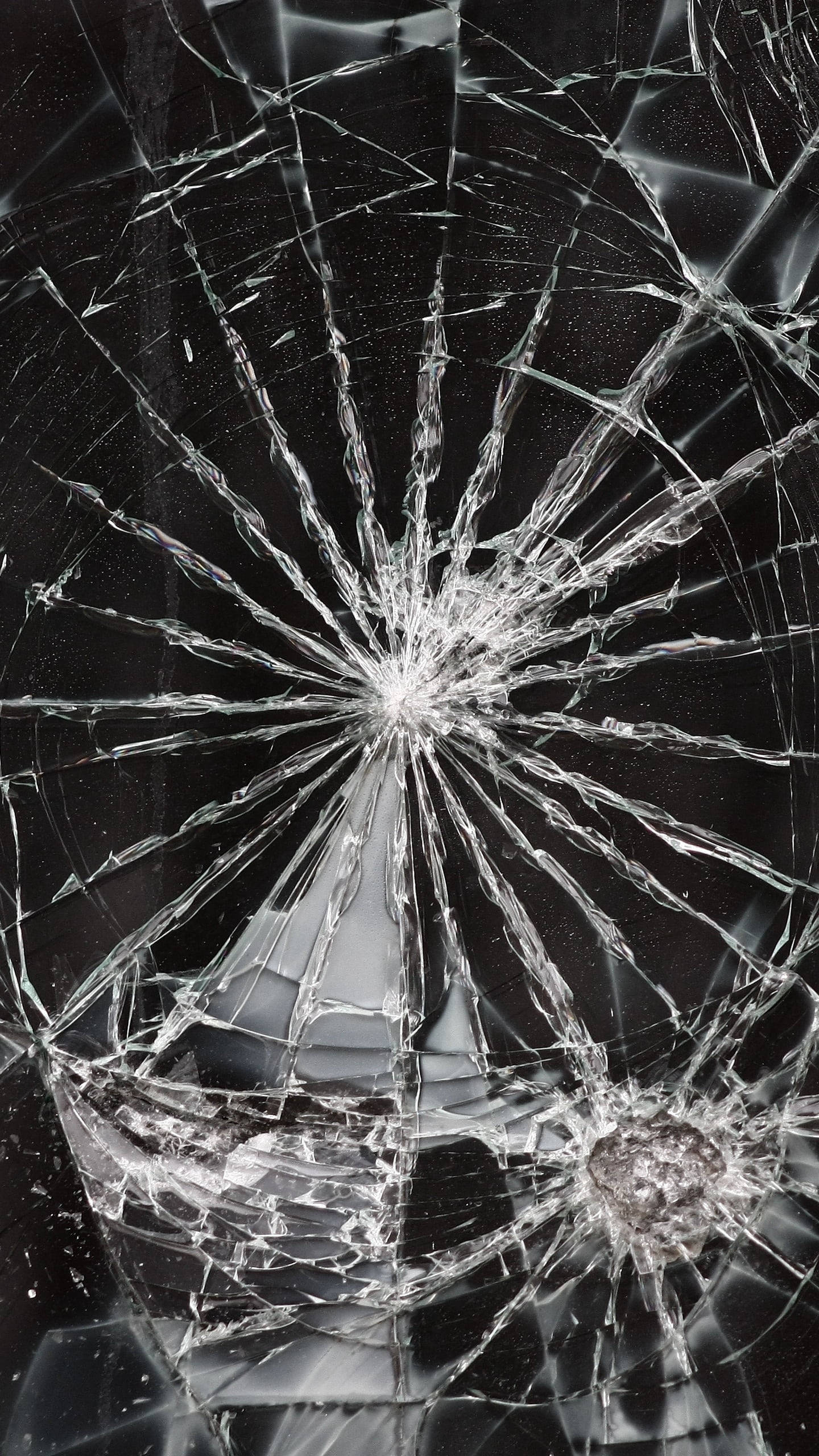 Broken Glass, shattered glass surface, intricate cracks, 2K Phone Wallpaper