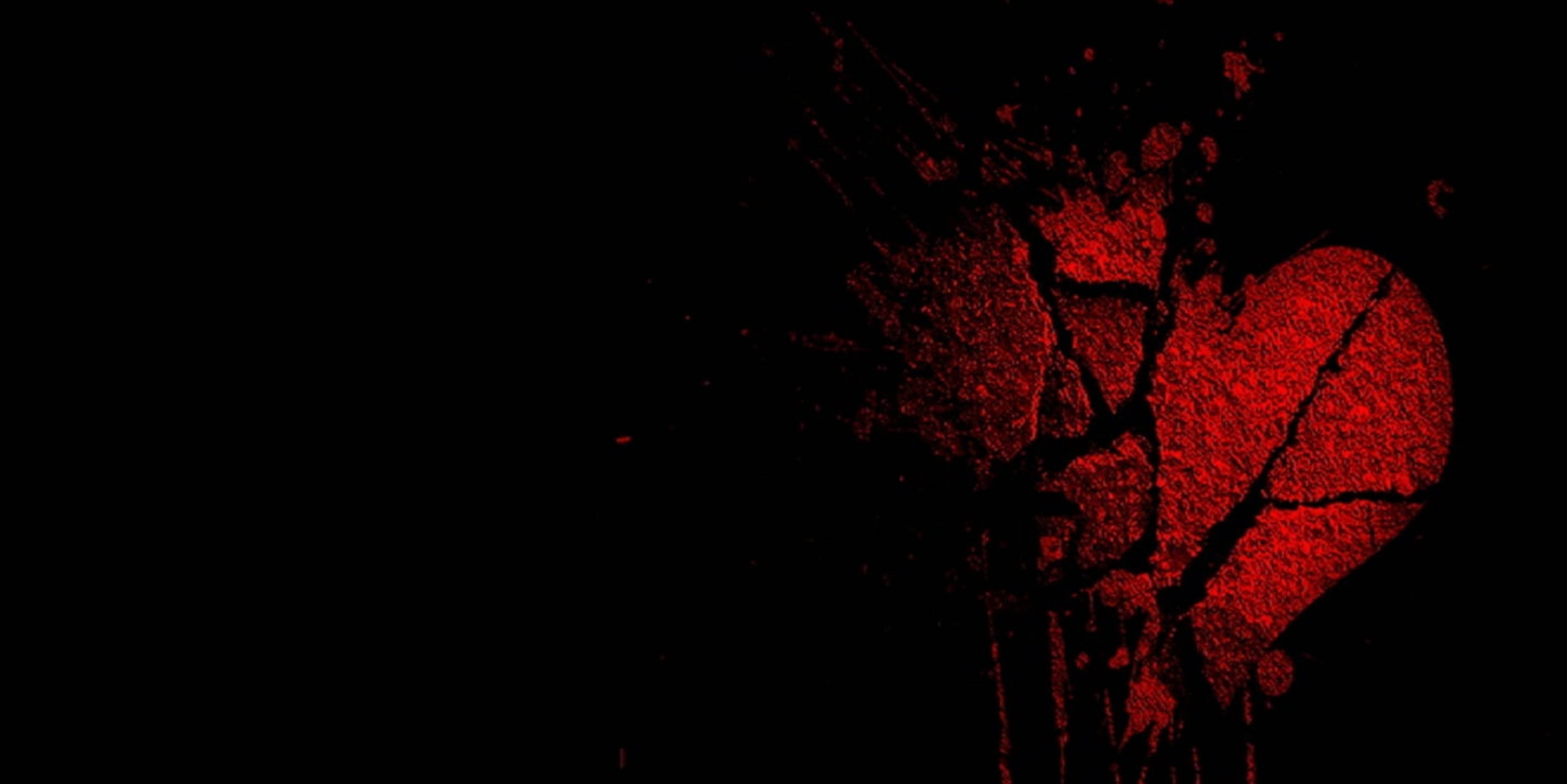 cracked heart, broken 4K, shattered red heart, 4K Desktop Wallpaper
