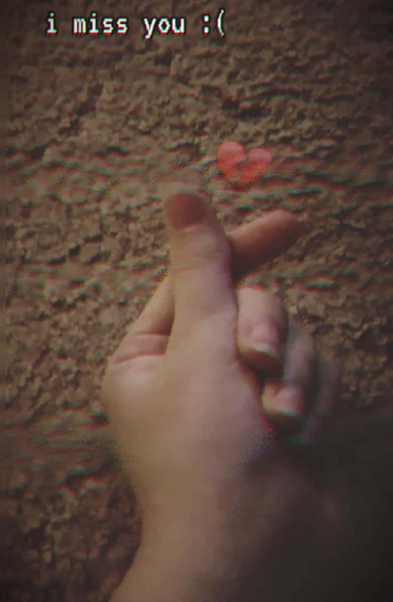 Broken Heart Aesthetics, faded red heart, text i miss you :(, SD Phone Wallpaper