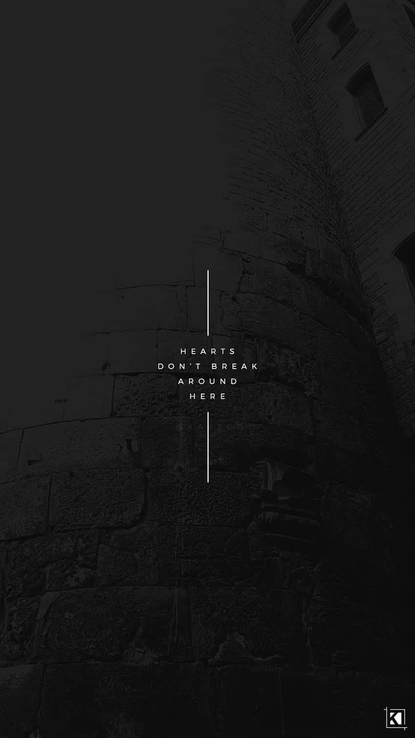 Broken Heart Aesthetics, stone tower wall, black and white photo, HD Phone Wallpaper