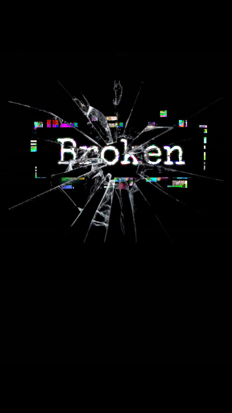 Broken Heart Aesthetics, shattered glass effect, digital glitch artifacts, HD Phone Wallpaper