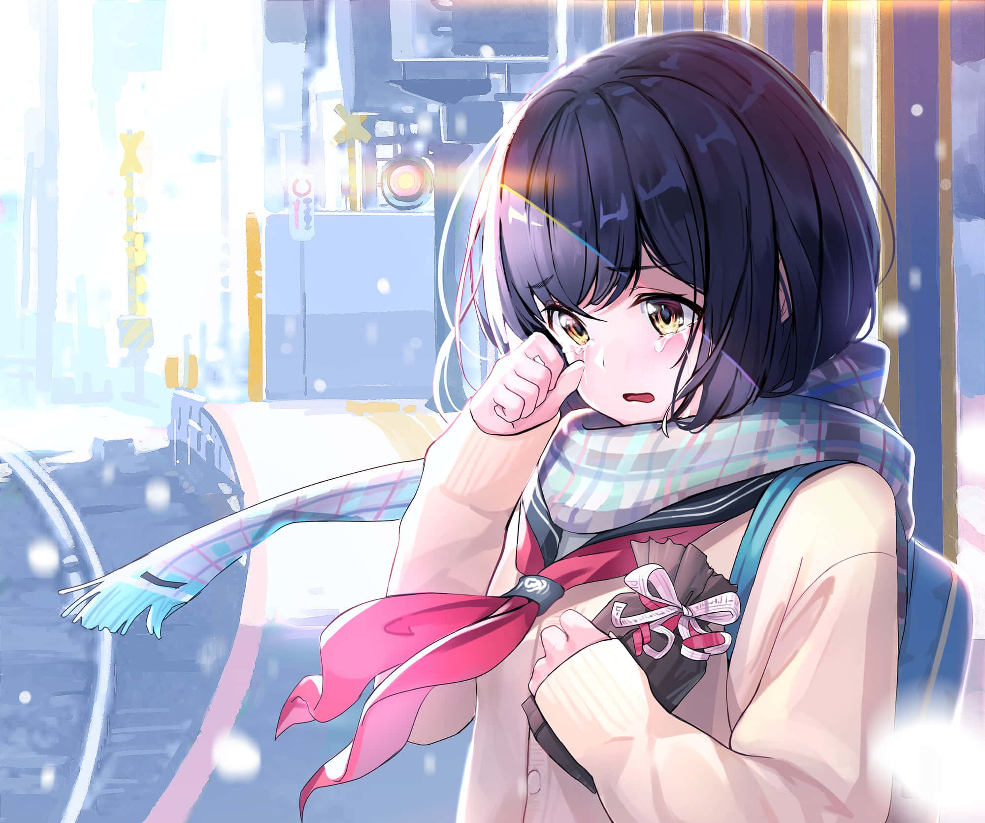 broken heart anime, anime girl, dark hair, Full HD Desktop Wallpaper