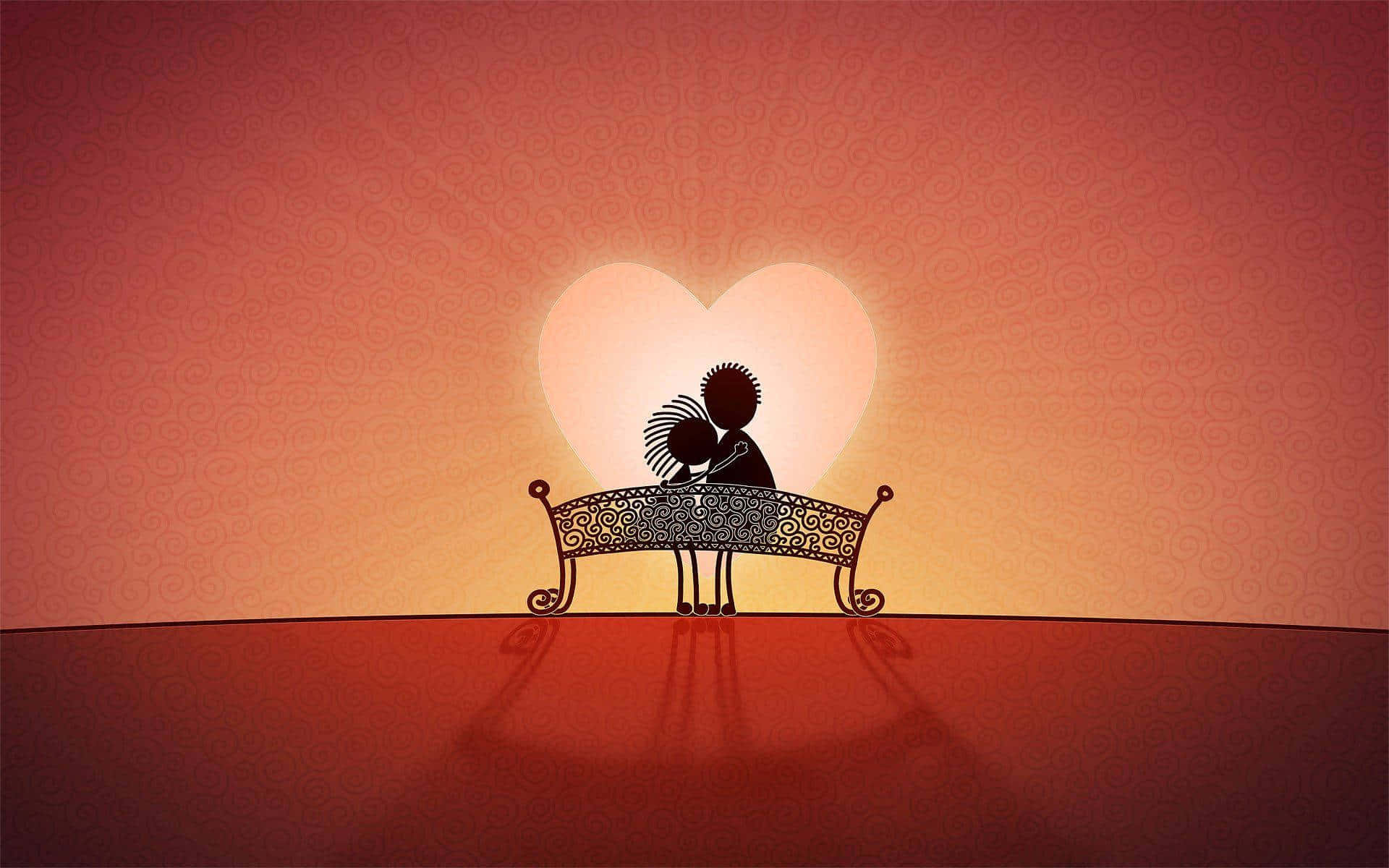 broken heart anime, anime style, silhouetted couple, Full HD Desktop Wallpaper