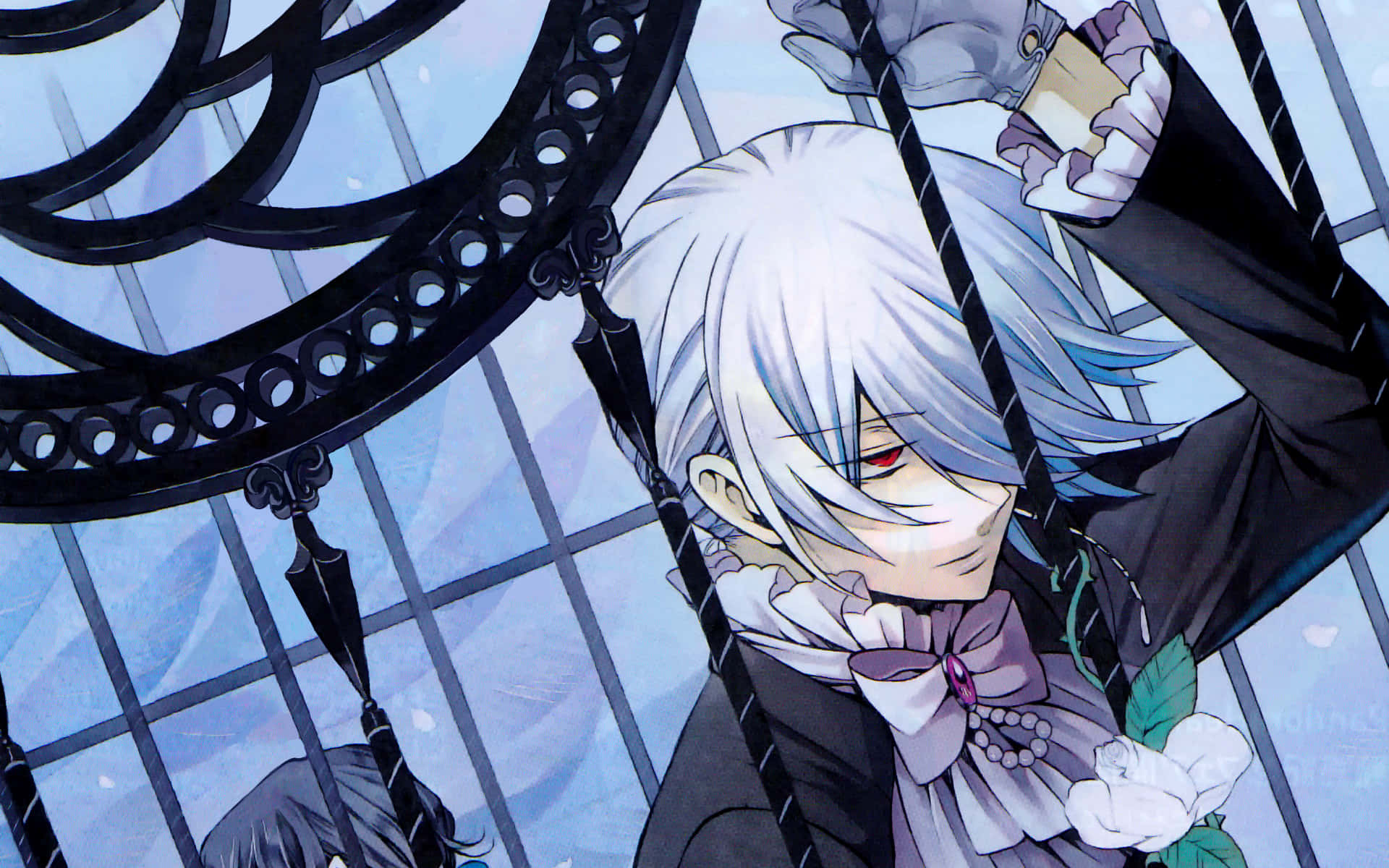 Broken Heart Anime, silver-haired anime character, red eyes, Full HD Desktop Wallpaper