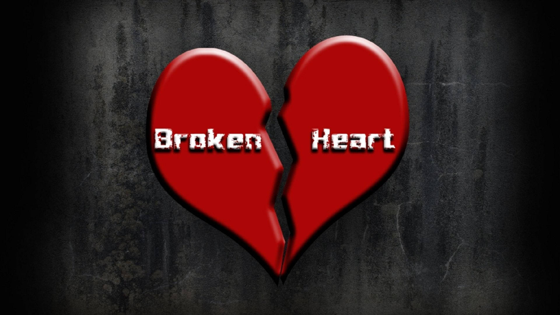 broken heart, glossy red, text split across pieces, Full HD Desktop Wallpaper