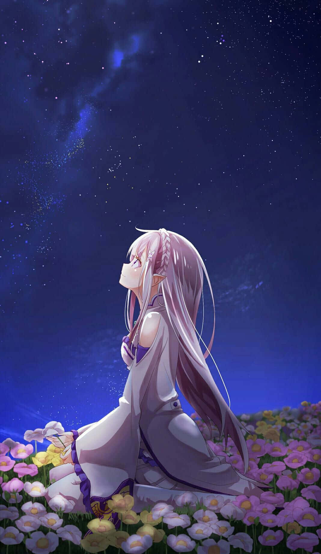 Sad Anime Art, anime girl, long lavender hair, HD Phone Wallpaper
