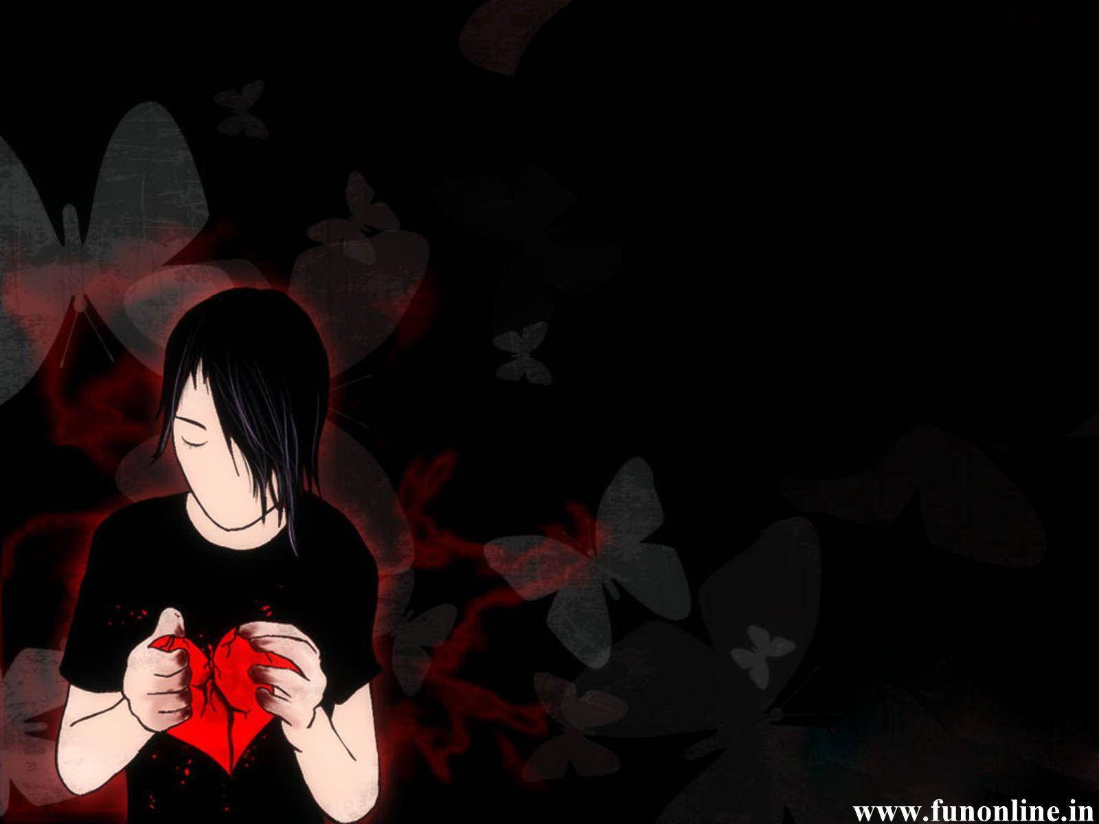 Break Up Broken Heart Man, black hair, broken red heart, HD Desktop Wallpaper