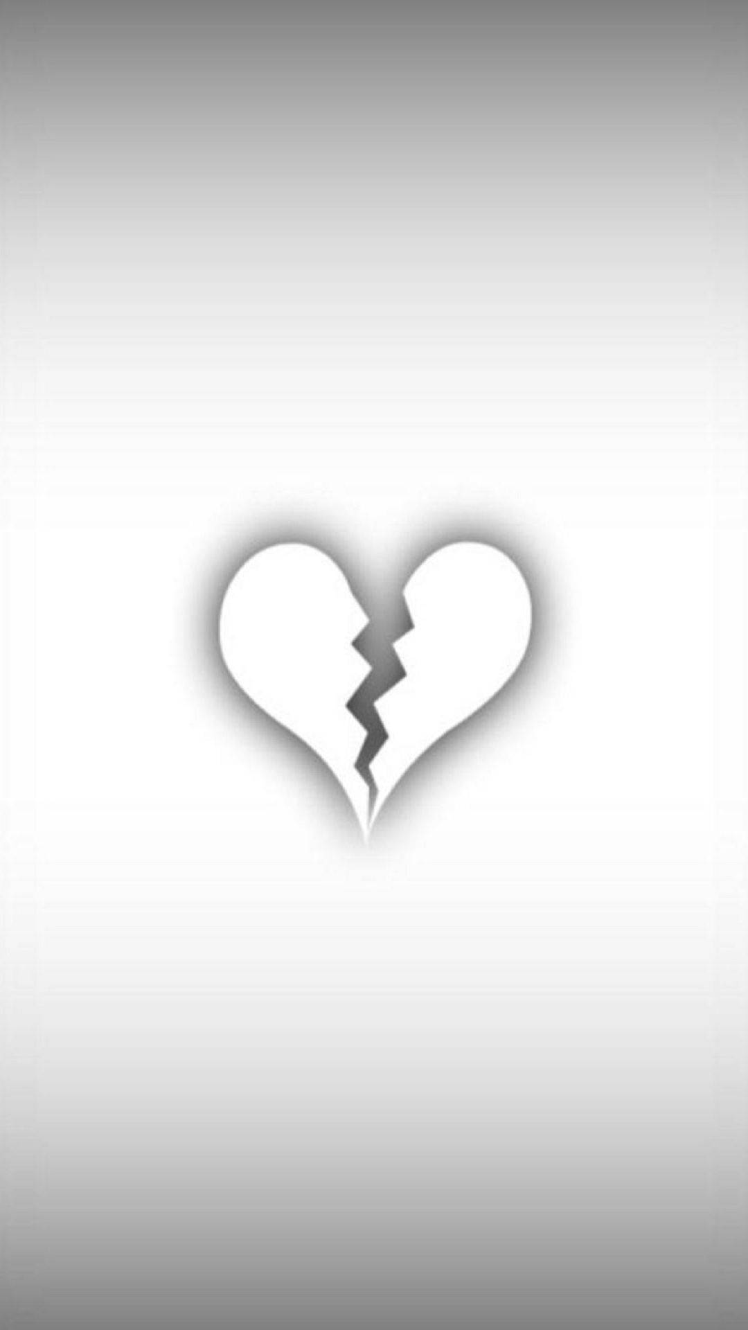 Broken Heart iPhone, white, shadow, Full HD Phone Wallpaper