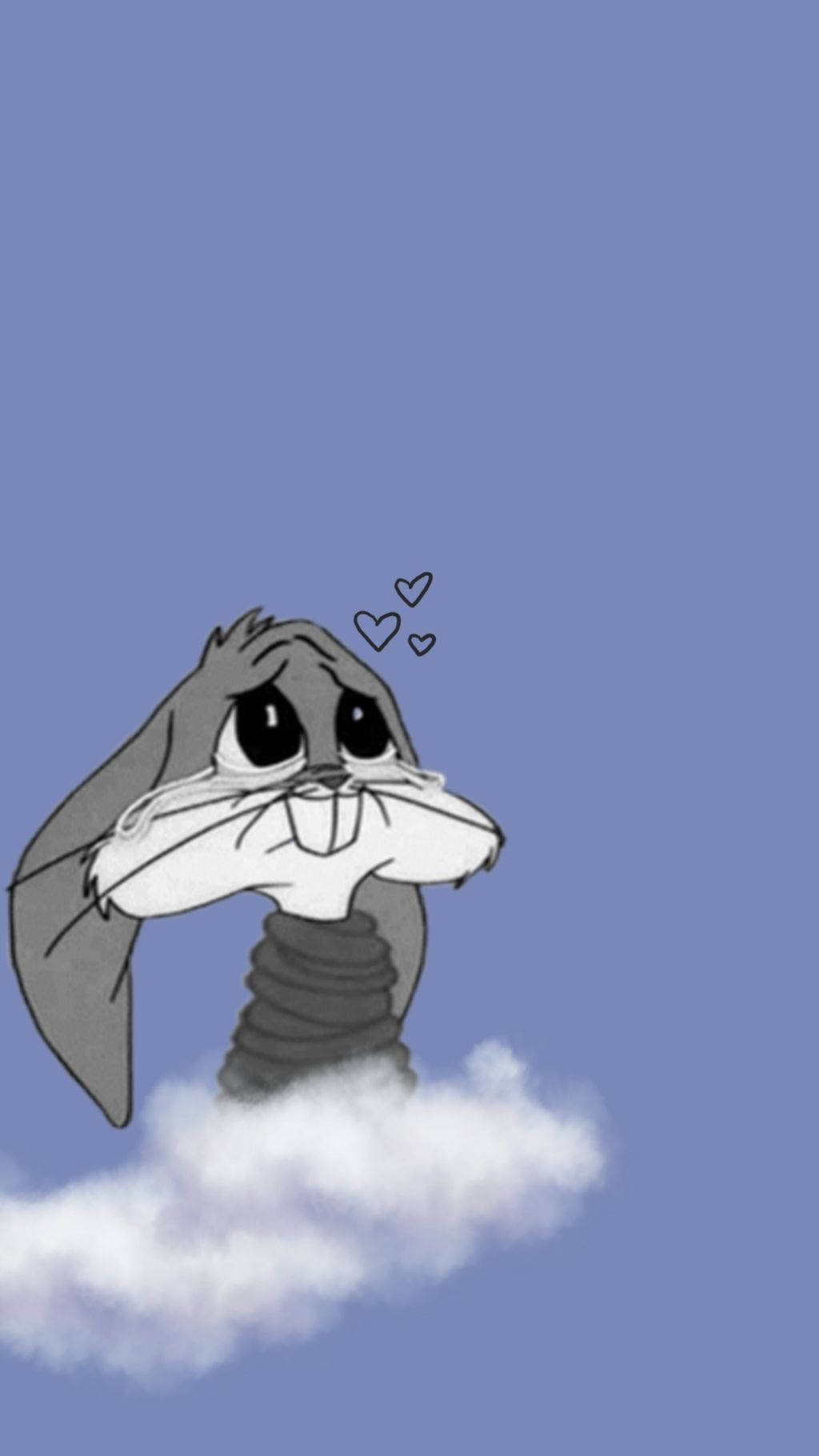broken heart iphone, cartoon rabbit, big eyes, HD Phone Wallpaper