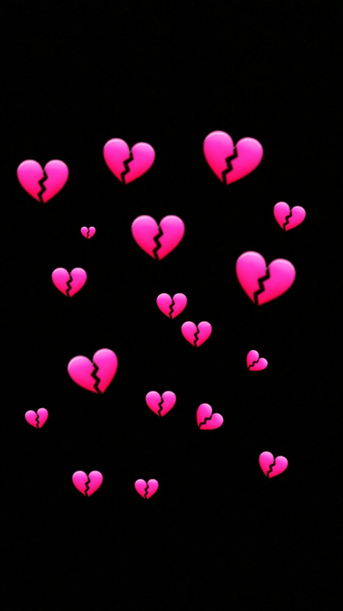 pink broken hearts, vivid pink, broken heart emojis, Full HD Phone Wallpaper
