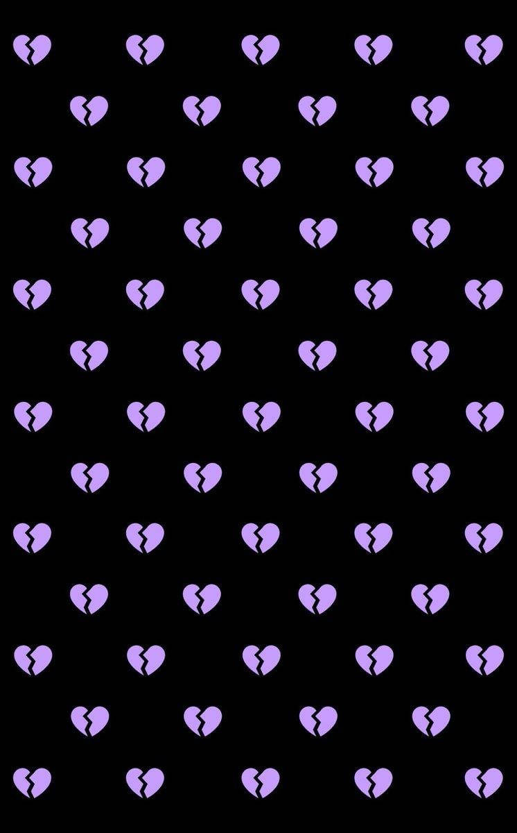 Broken Heart, purple, black, SD Phone Wallpaper