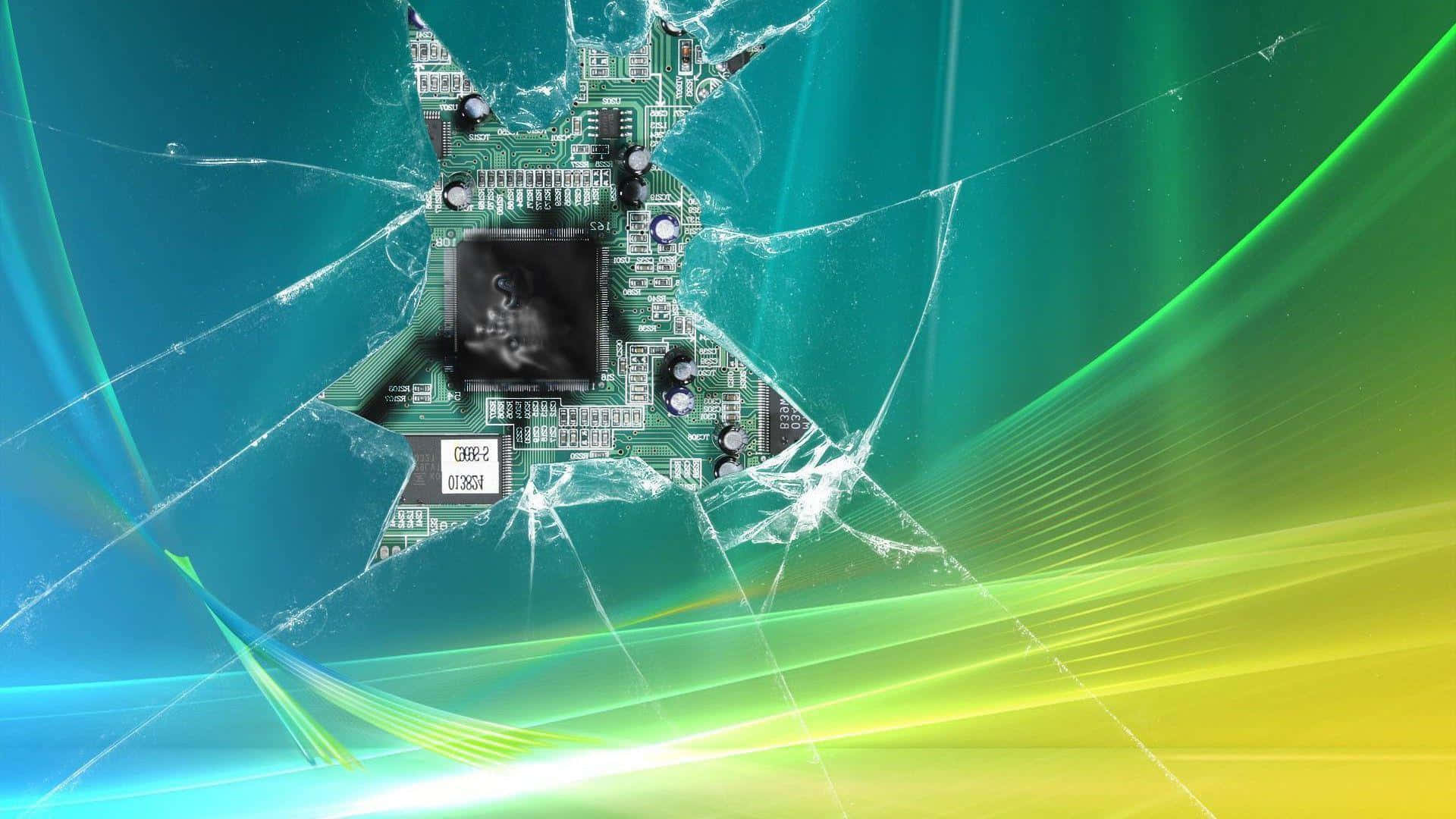 broken monitor, 1920 x 1080, shattered glass effect, Full HD Desktop Wallpaper