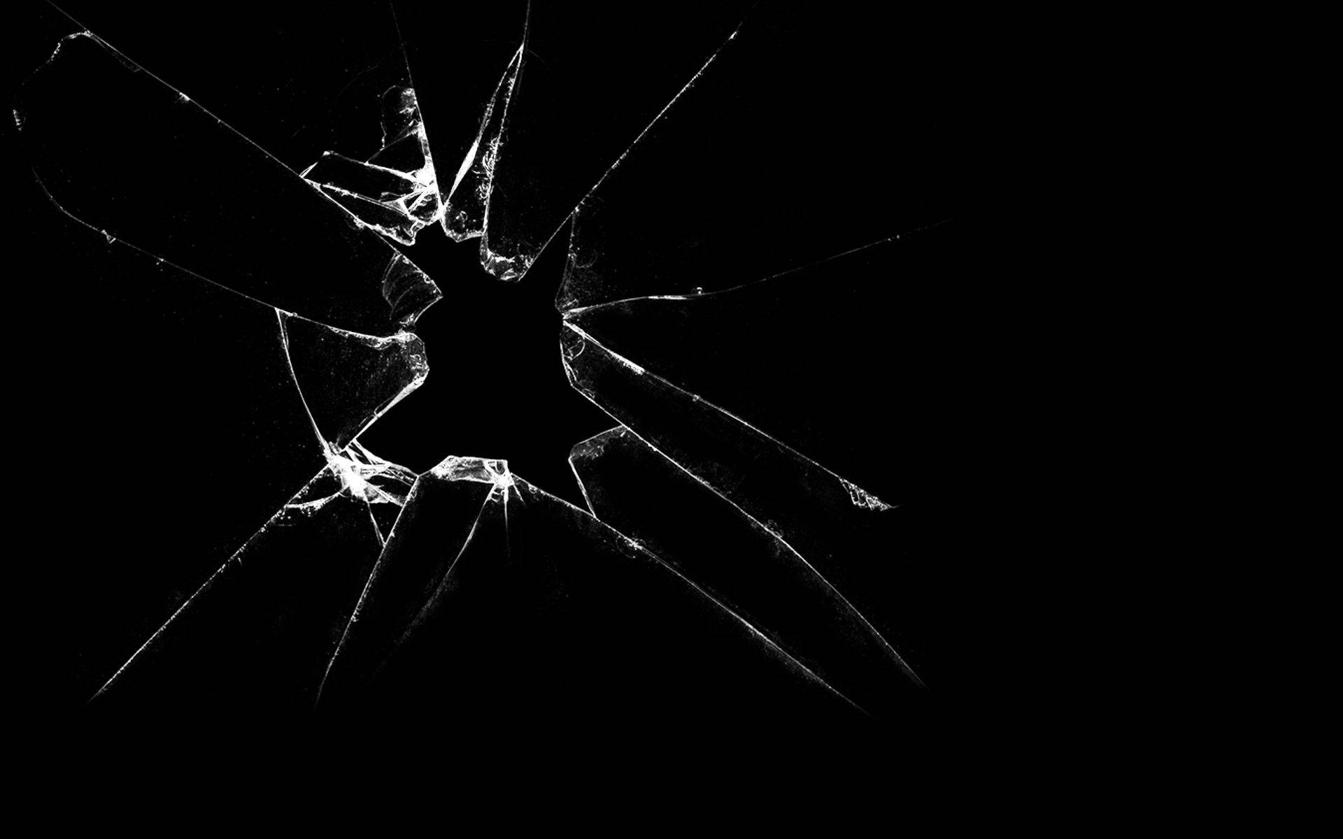 black, broken screen, shattered glass, Full HD Desktop Wallpaper