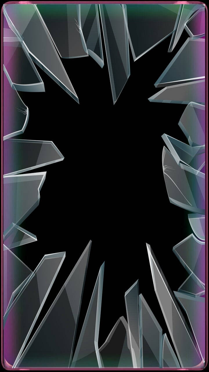 broken glass, shattered glass screen, central black void, HD Phone Wallpaper