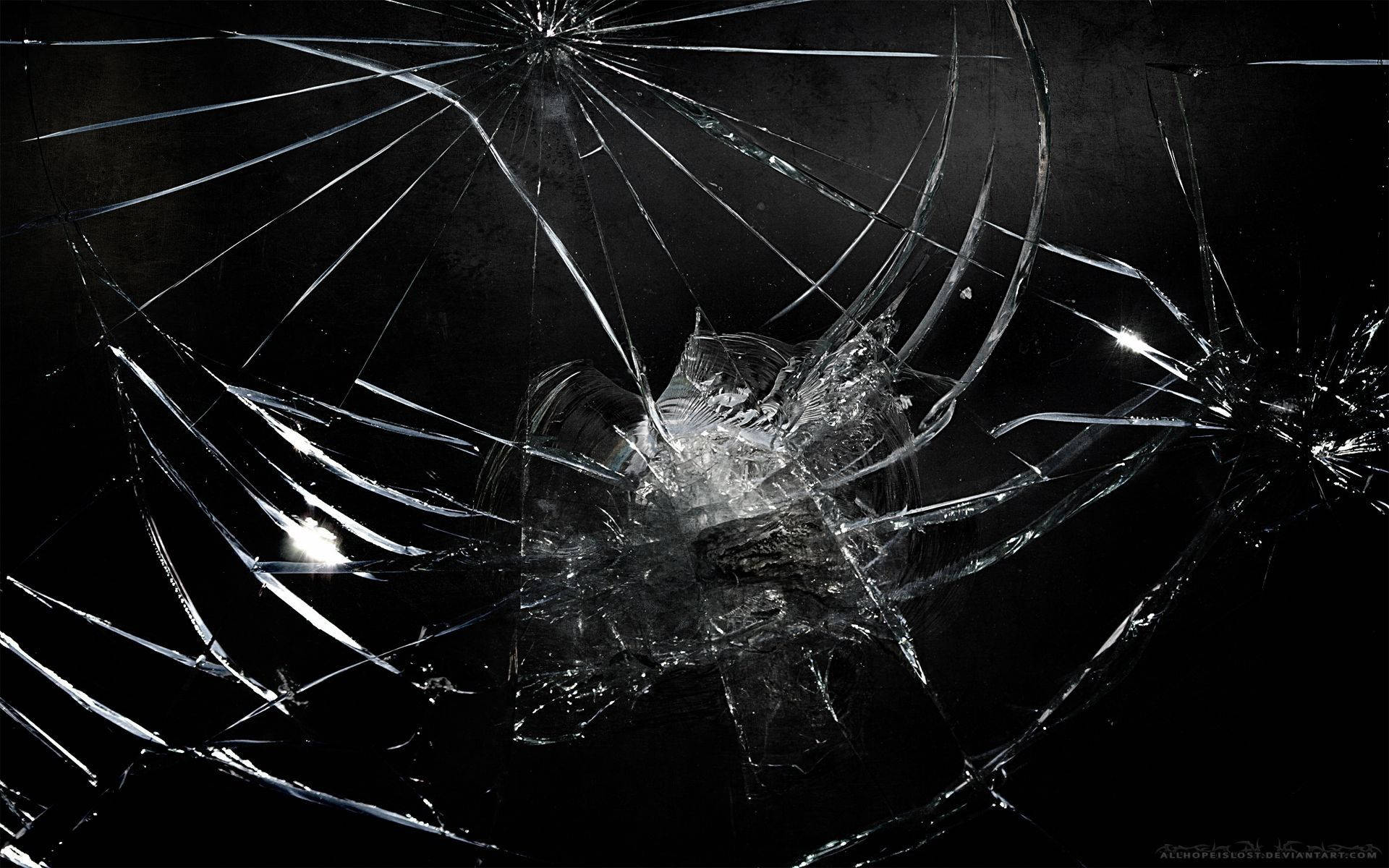 ultra hd, black aesthetic, broken screen, Full HD Desktop Wallpaper