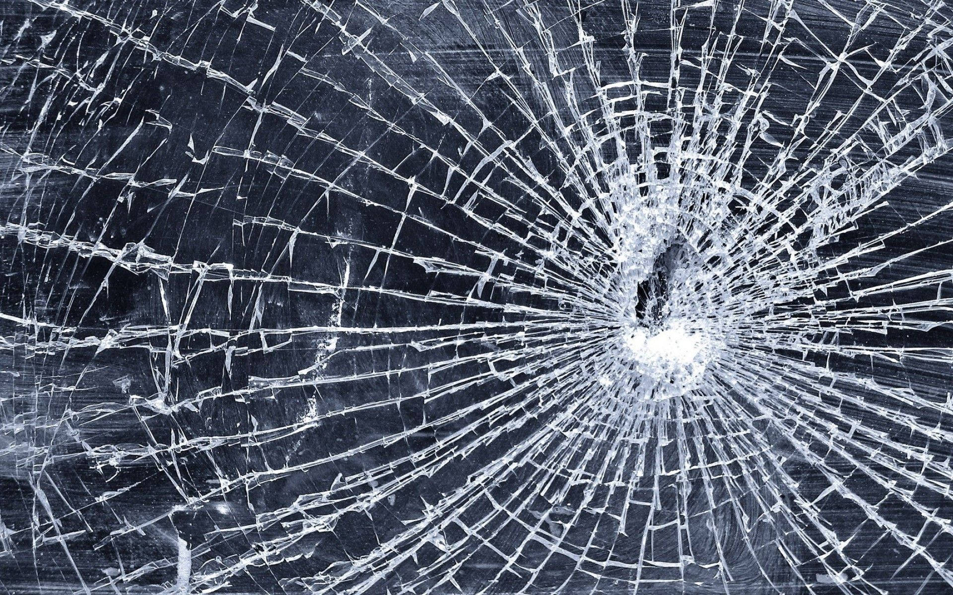 broken screen, shattered glass, central impact point, Full HD Desktop Wallpaper