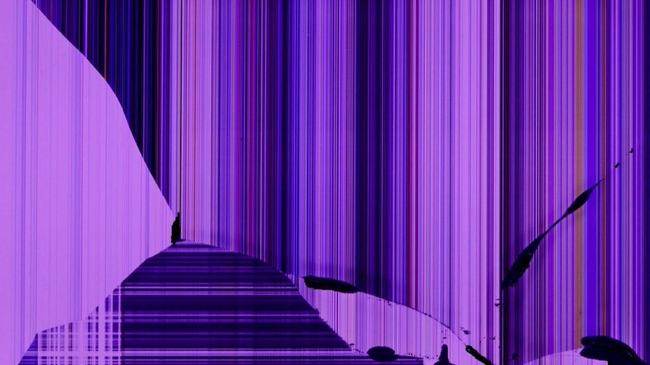 purple-striped corridor, abstract black brushstrokes, dead phone screen, HD Desktop Wallpaper