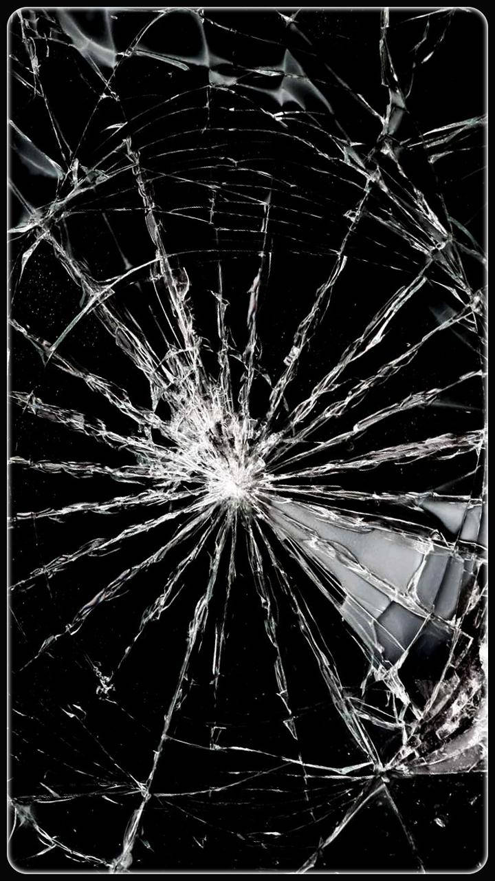 broken phone screen, intricate cracks, central impact point, HD Phone Wallpaper