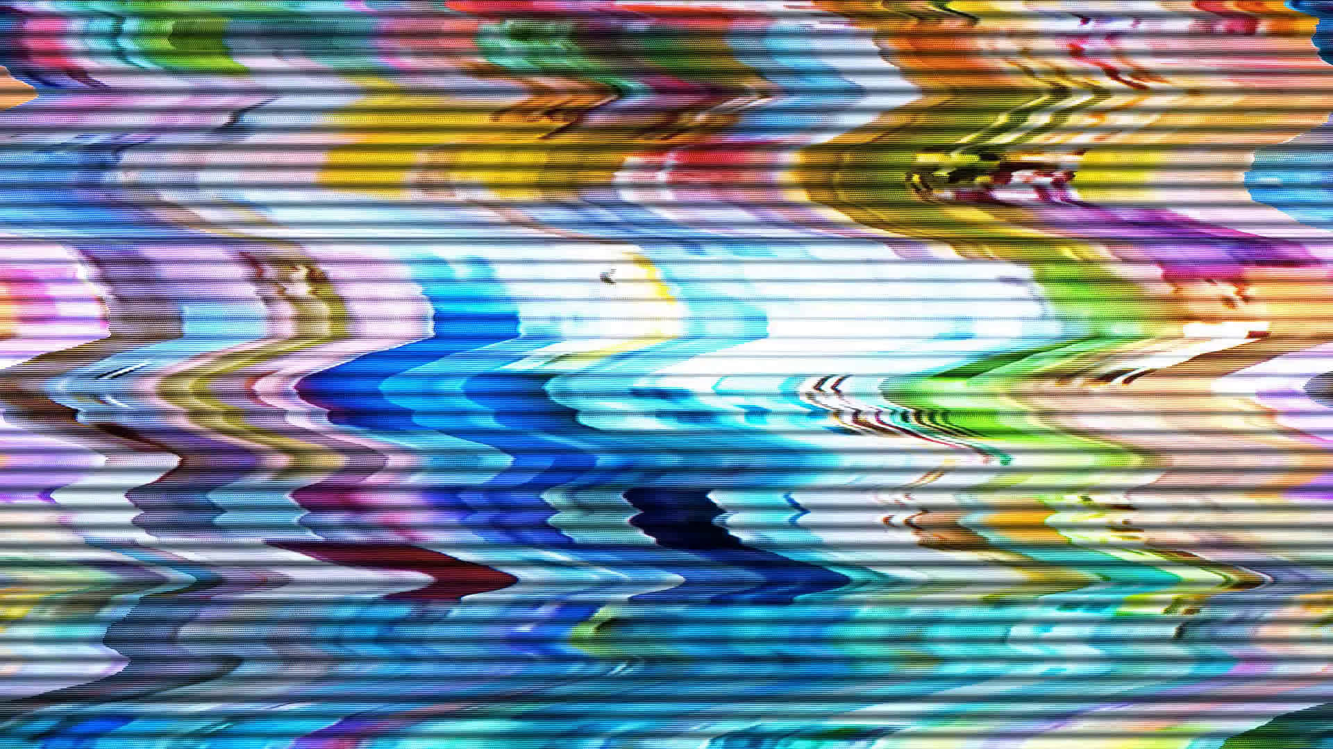 broken tv, rainbow colors, wavy horizontal stripes, Full HD Desktop Wallpaper