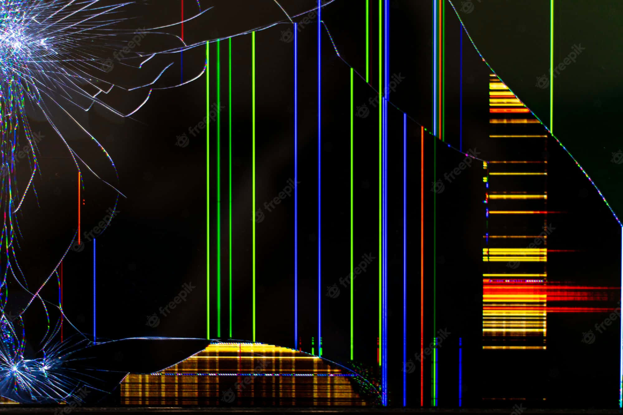 broken tv 2000, 1333, shattered screen, Full HD Desktop Wallpaper