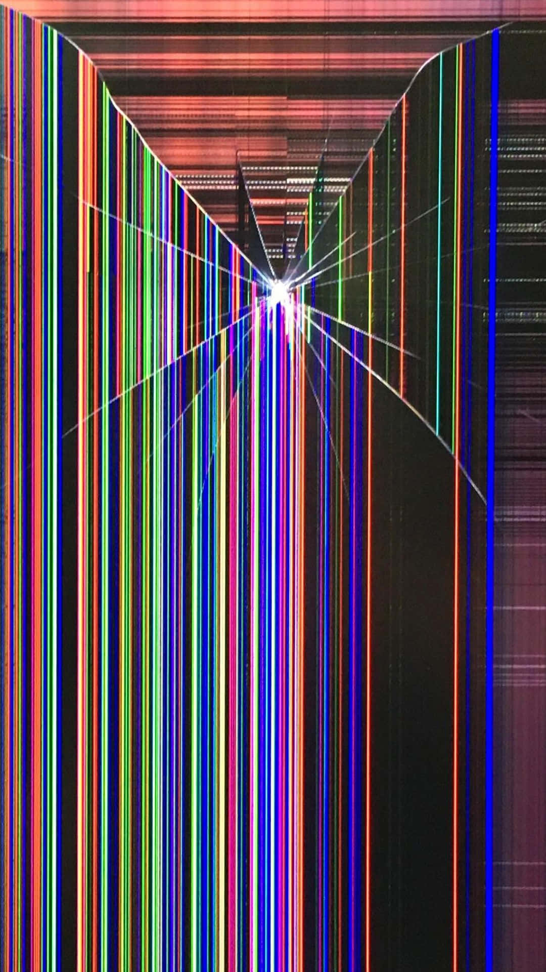 Broken Tv, neon stripes, bright central burst, Full HD Phone Wallpaper
