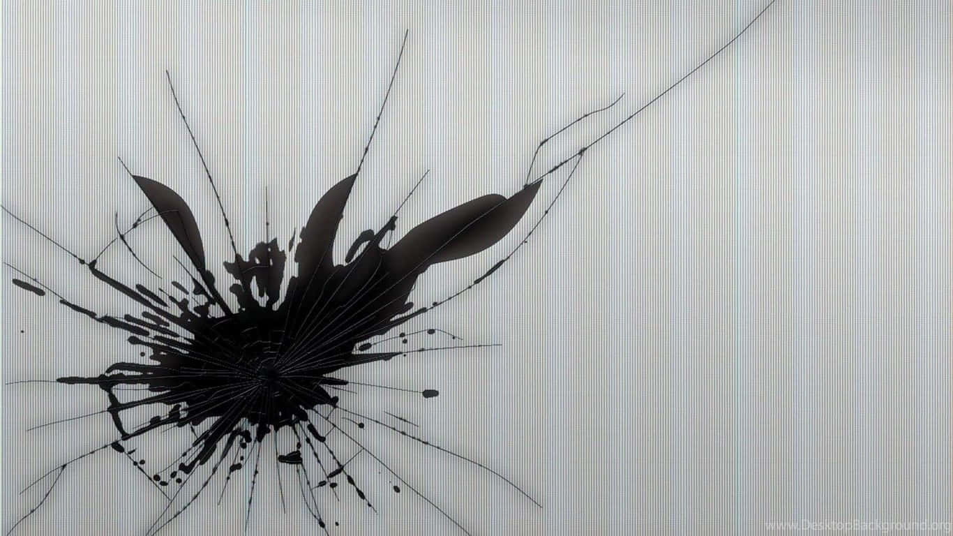 broken tv, black and white painting, shattered glass, HD Desktop Wallpaper