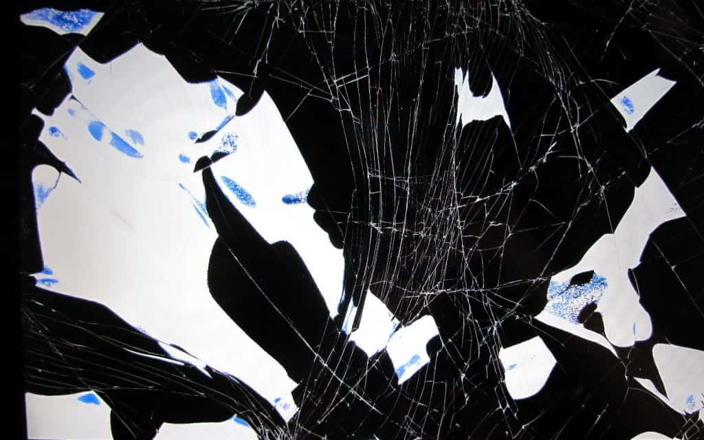 broken tv, shattered glass, blue and white, SD Desktop Wallpaper