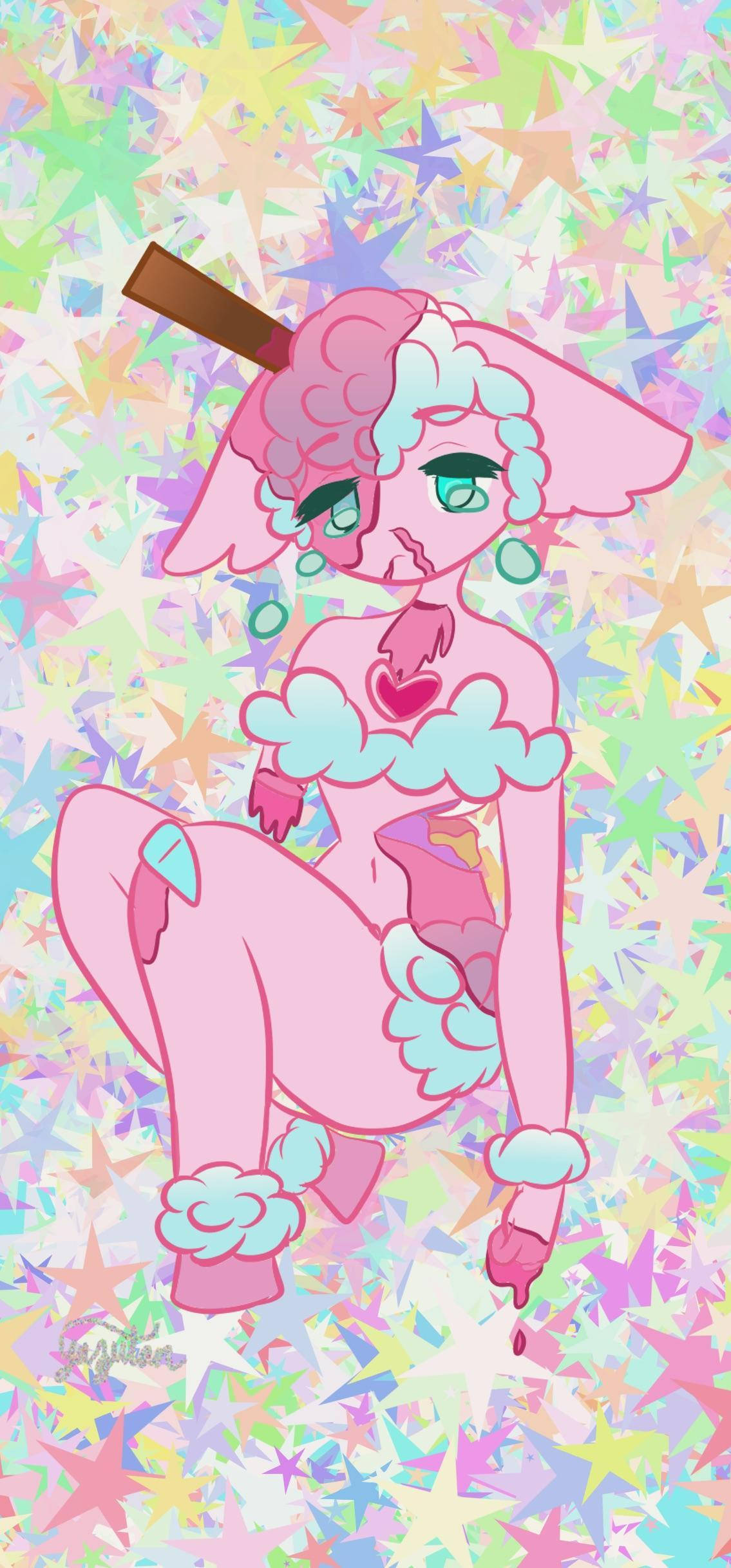 Pastel Gore, Broken Woman, pink anime-style character, Full HD Phone Wallpaper