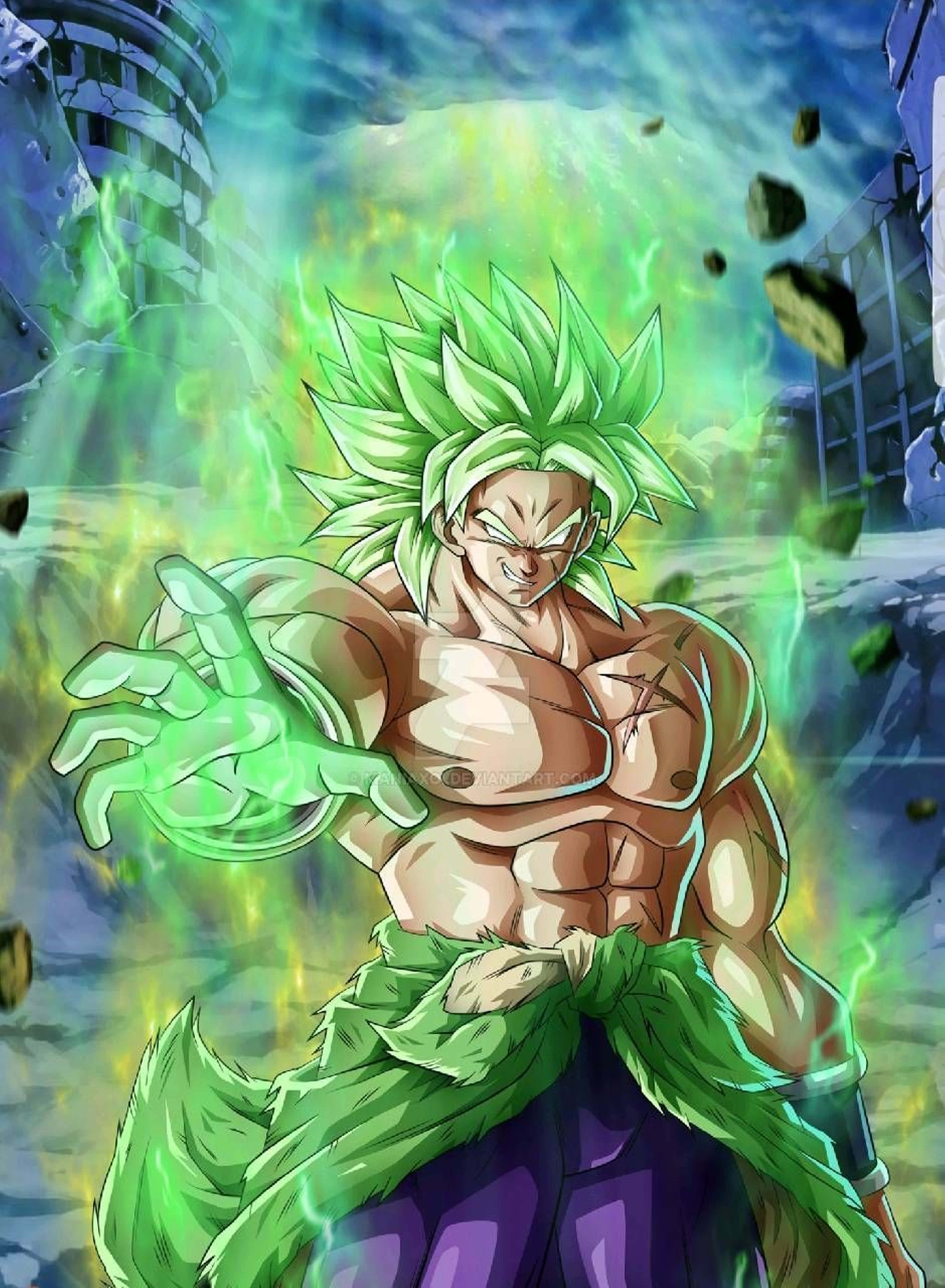 Broly, 4K Ultra HD, green-haired, 5K Phone Wallpaper