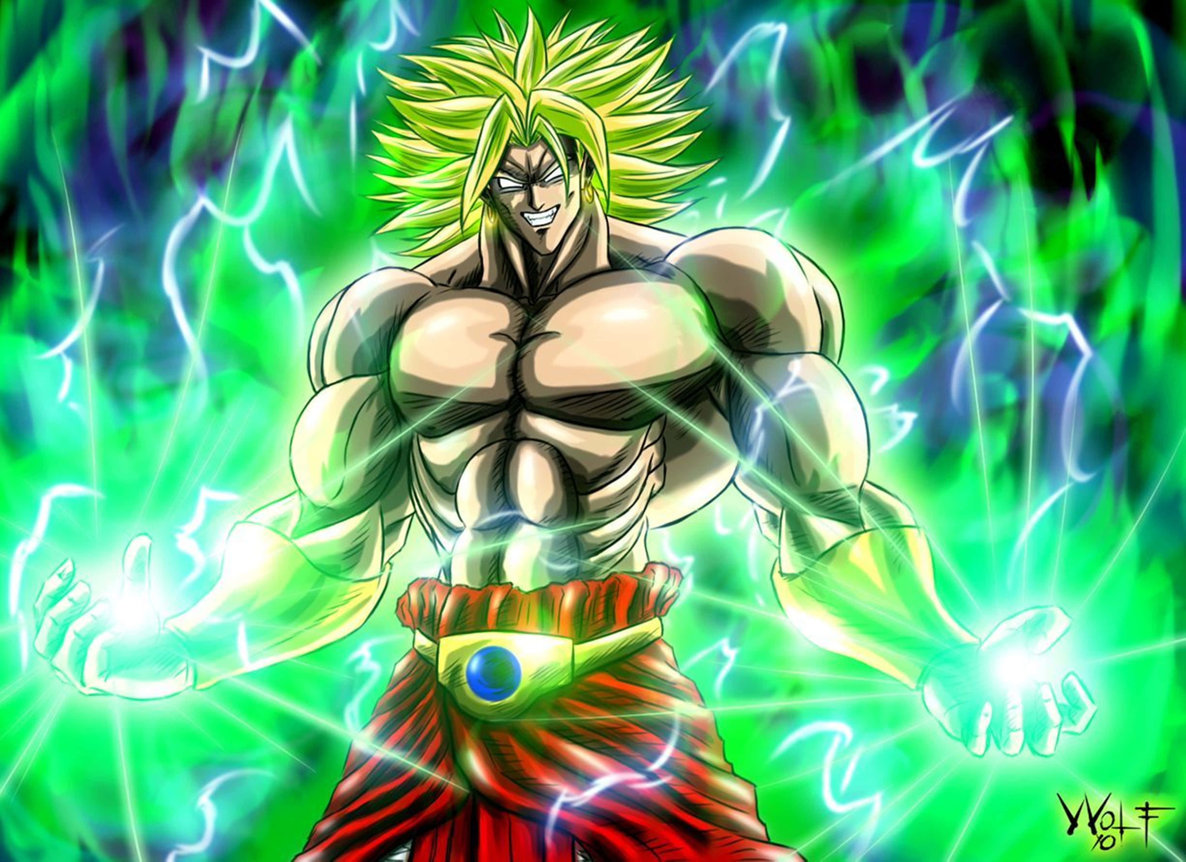 Broly, 4K, spiky green hair, 4K Desktop Wallpaper