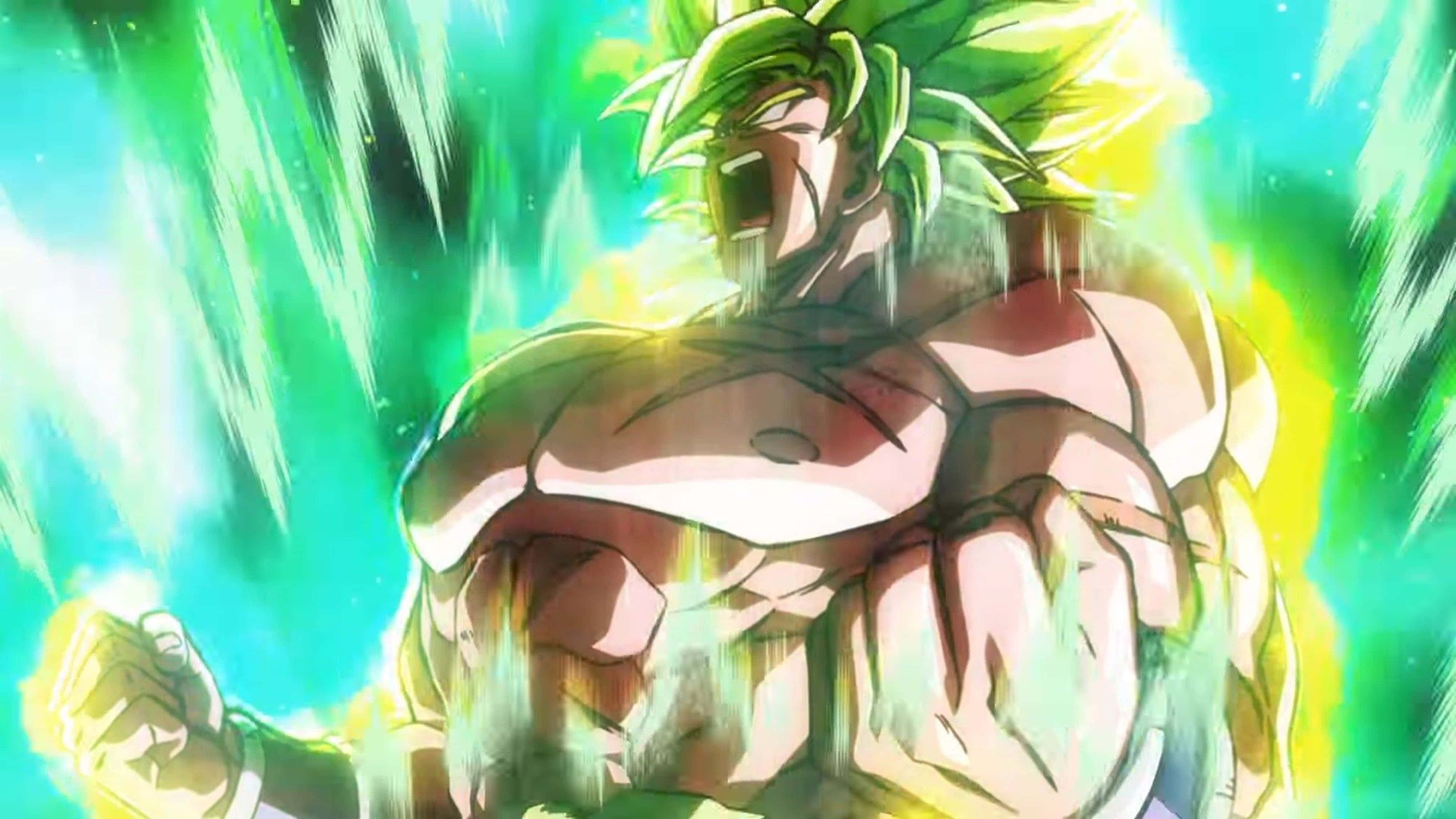 Broly 4K, green hair, green and yellow energy, 4K Desktop Wallpaper