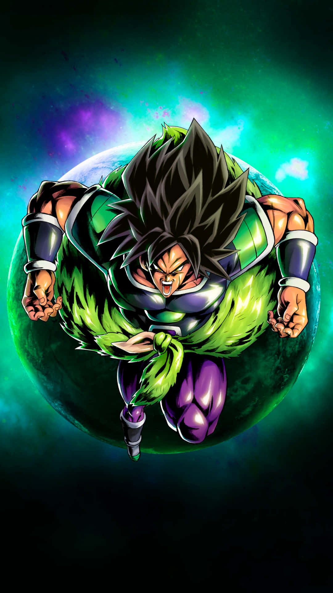 Broly, anime warrior, green aura, Full HD Phone Wallpaper