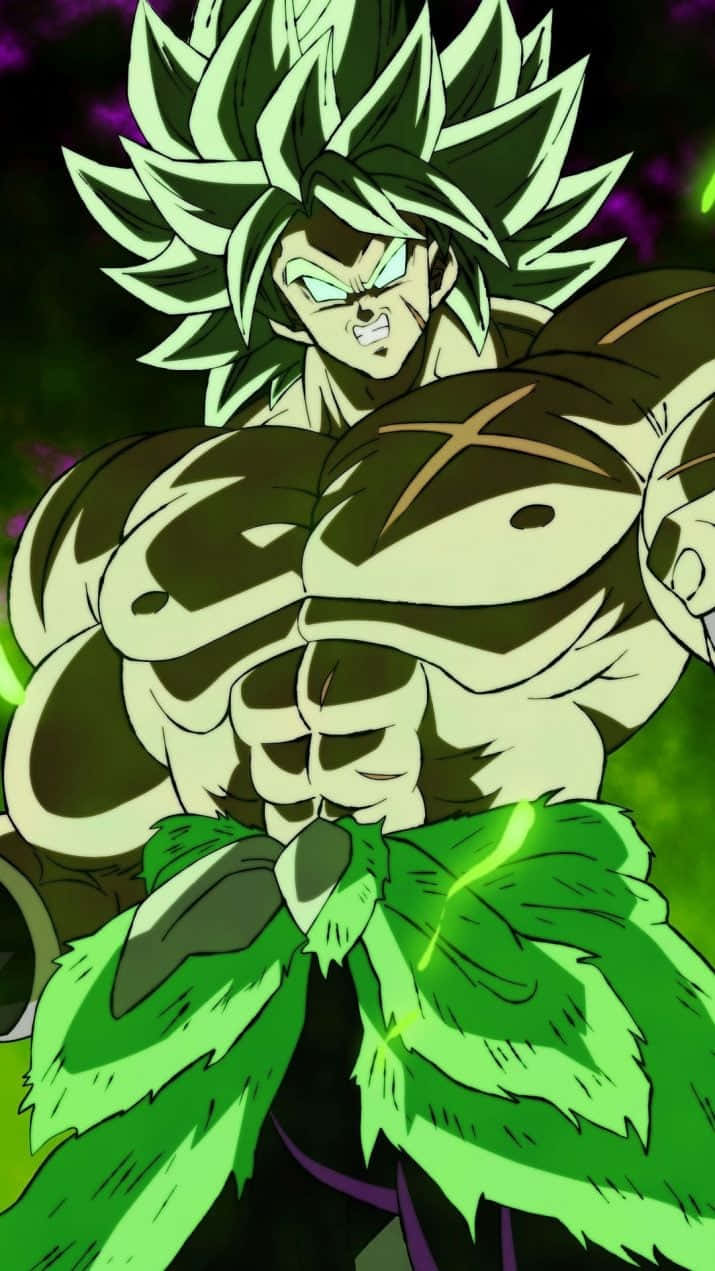 Broly, anime warrior, spiky green hair, SD Phone Wallpaper