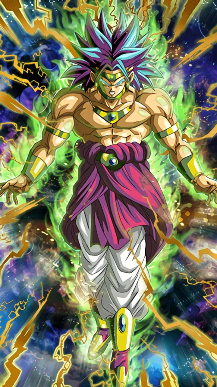 Broly iPhone, anime warrior, spiky purple and blue hair, HD Phone Wallpaper