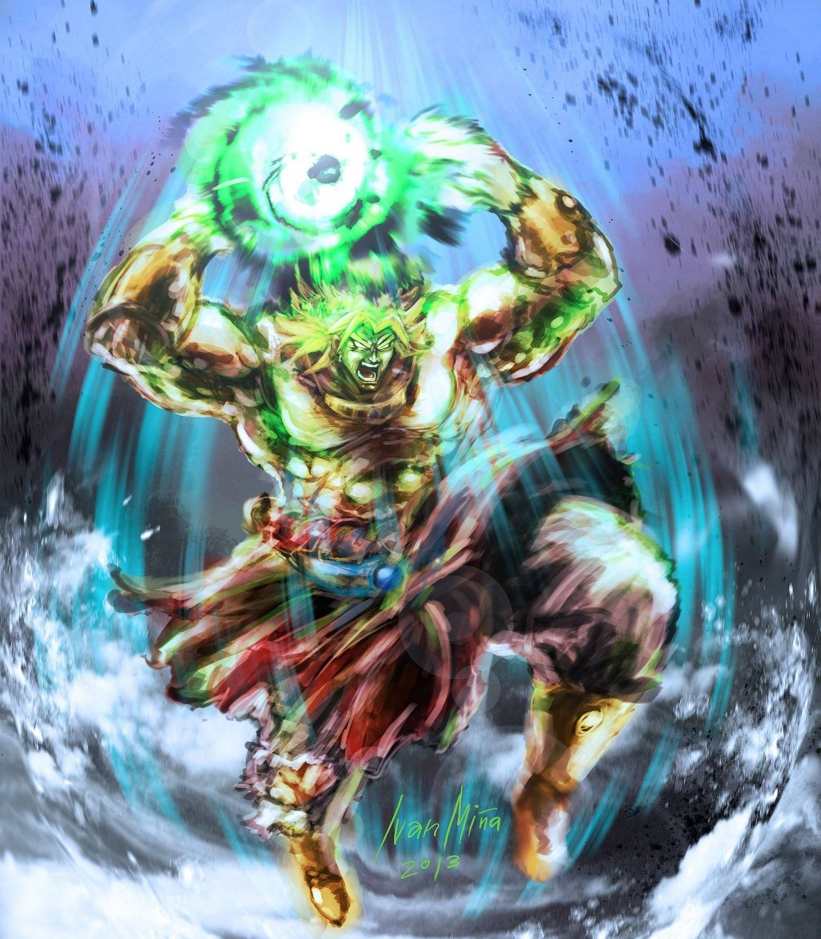 Broly, eraser cannon, green energy sphere, HD Phone Wallpaper