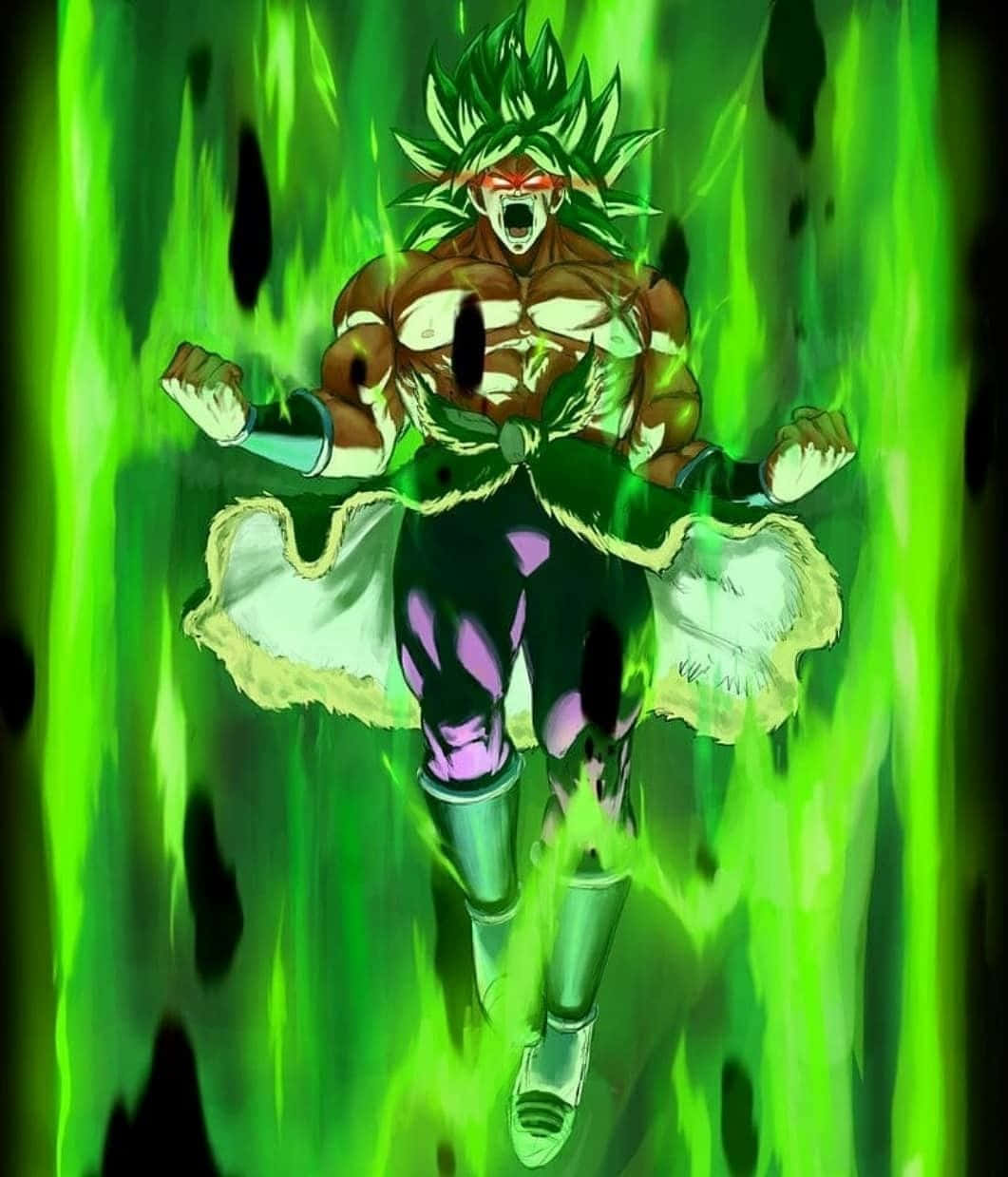 Broly, iPhone, green spiky hair, SD Phone Wallpaper