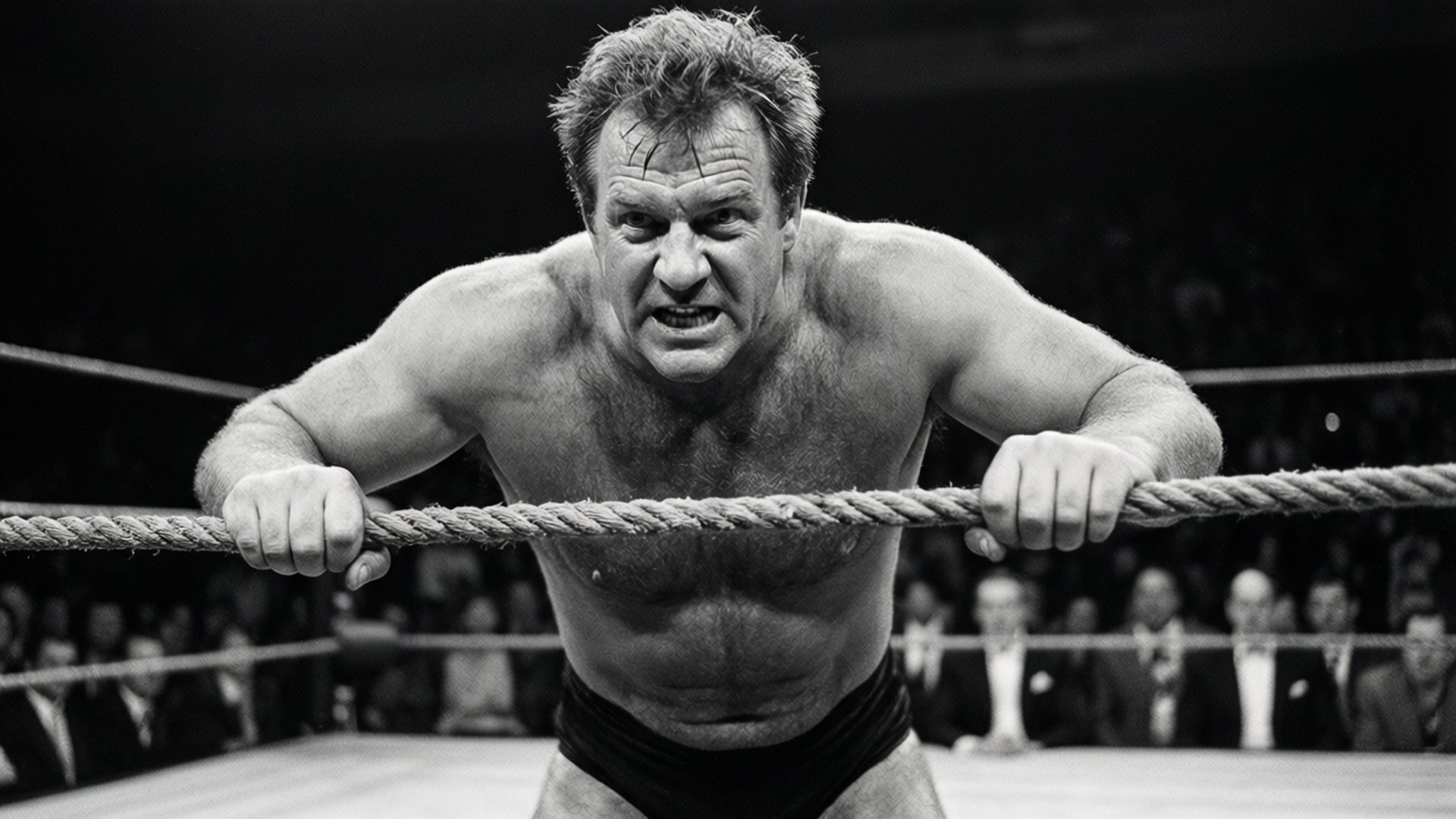 Bronko Nagurski, wrestling ring, ropes, Full HD Desktop Wallpaper