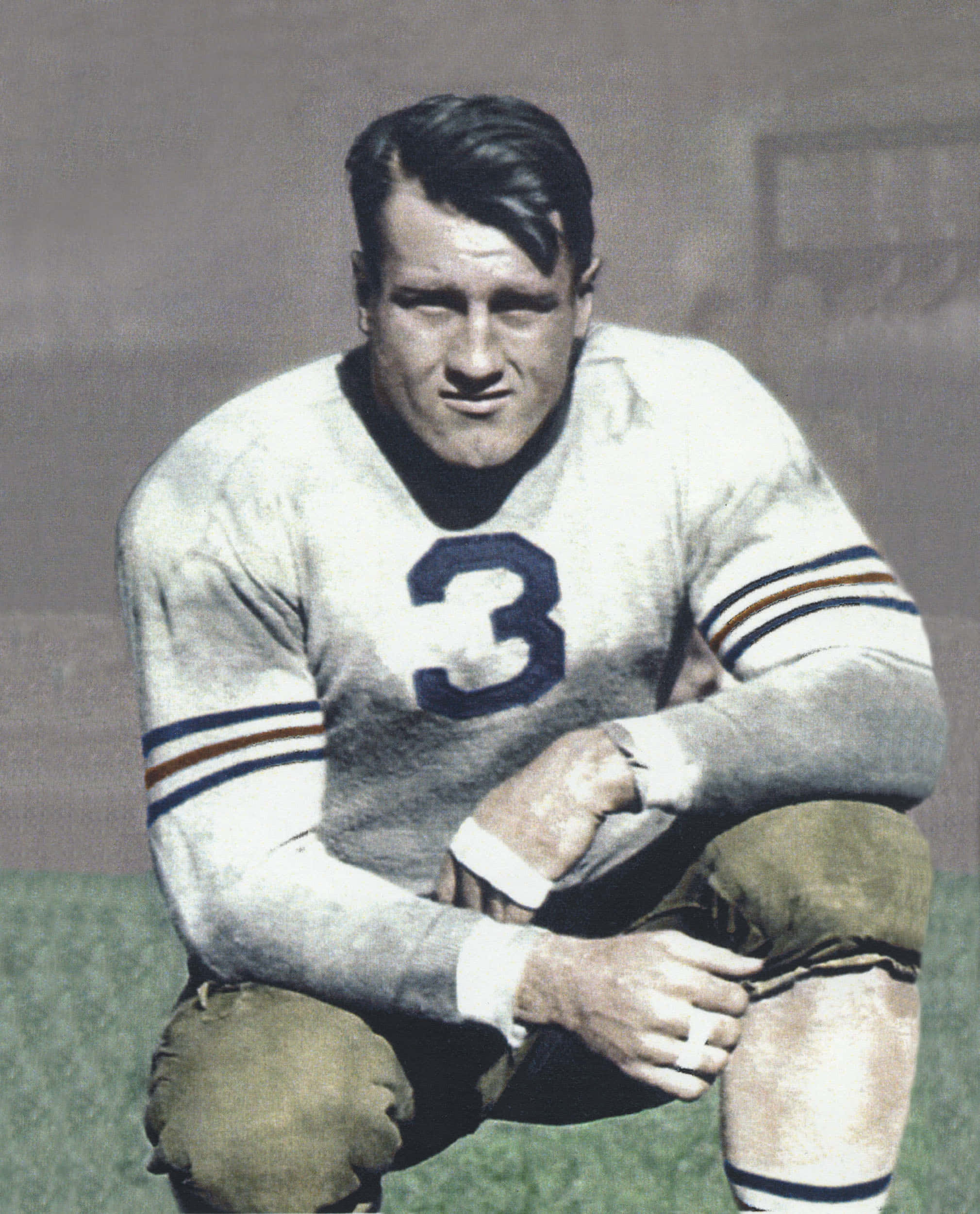 Bronko Nagurski, white jersey, number three, Full HD Phone Wallpaper