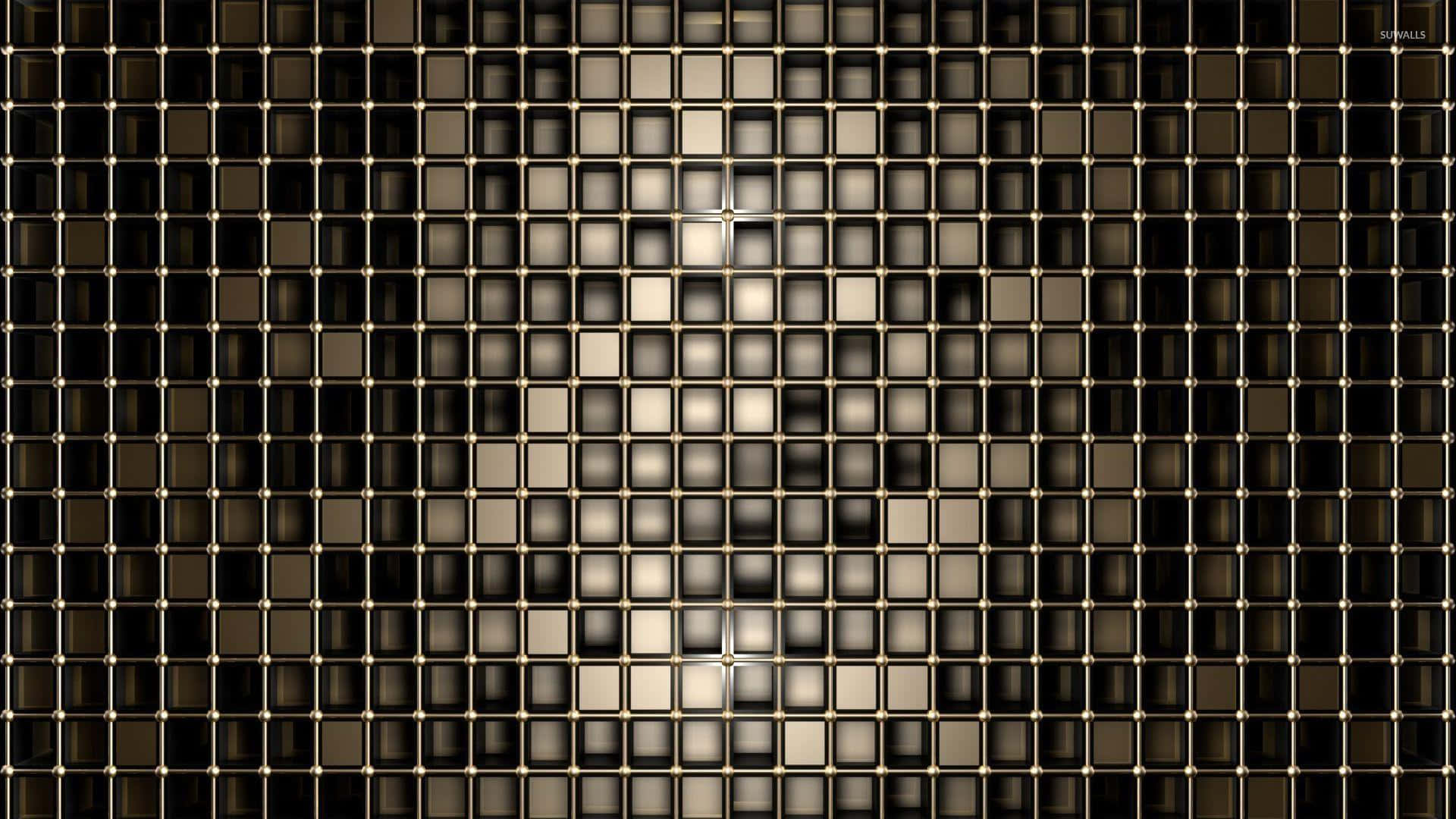 bronze, glowing beige, black cubes, Full HD Desktop Wallpaper