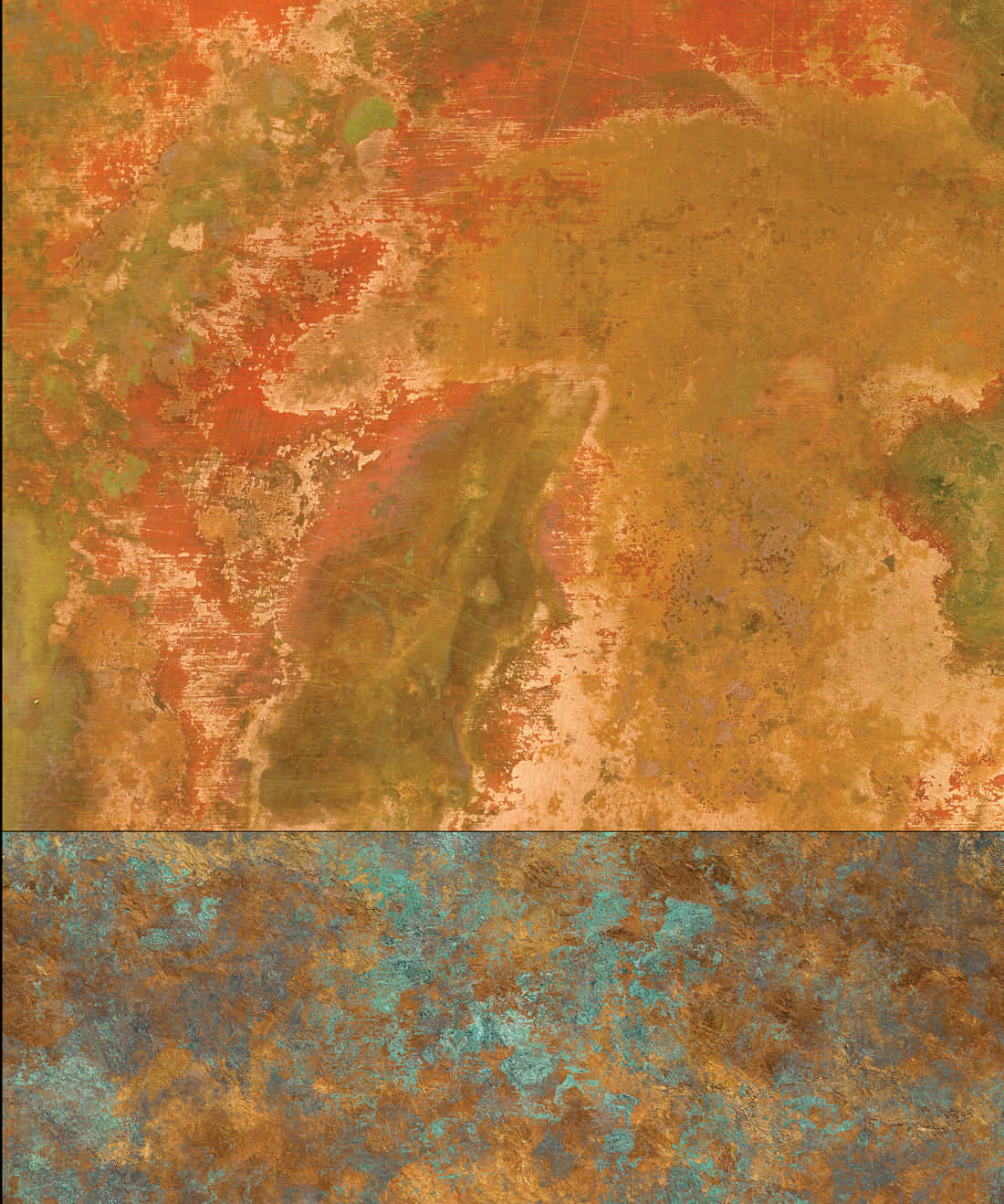 bronze oxidation, orange brown patina, teal patina, HD Phone Wallpaper