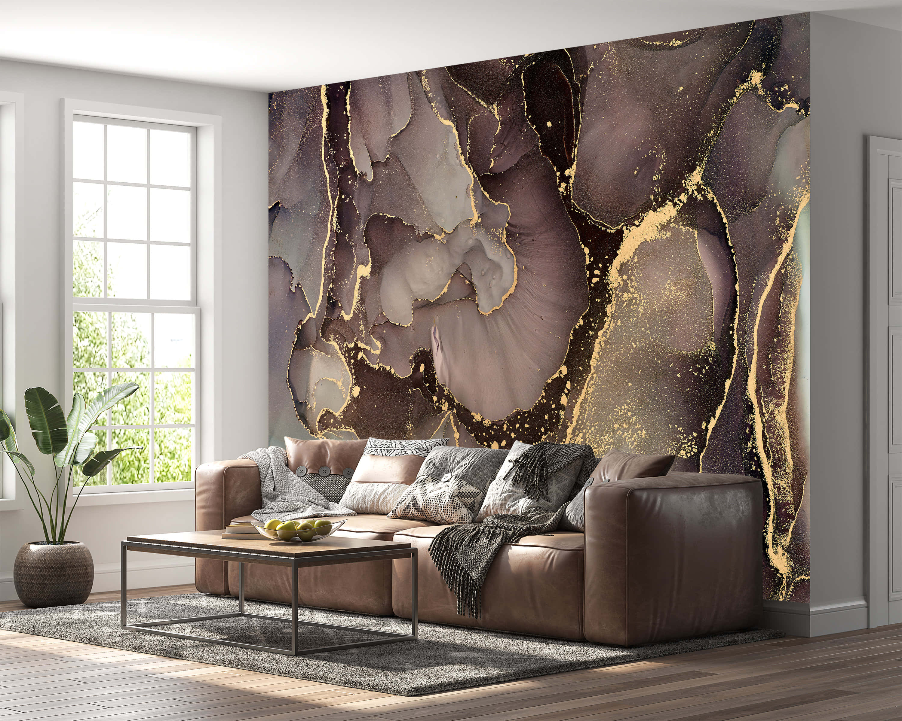 bronze veins, abstract wall mural, gold patterns, 2K Desktop Wallpaper