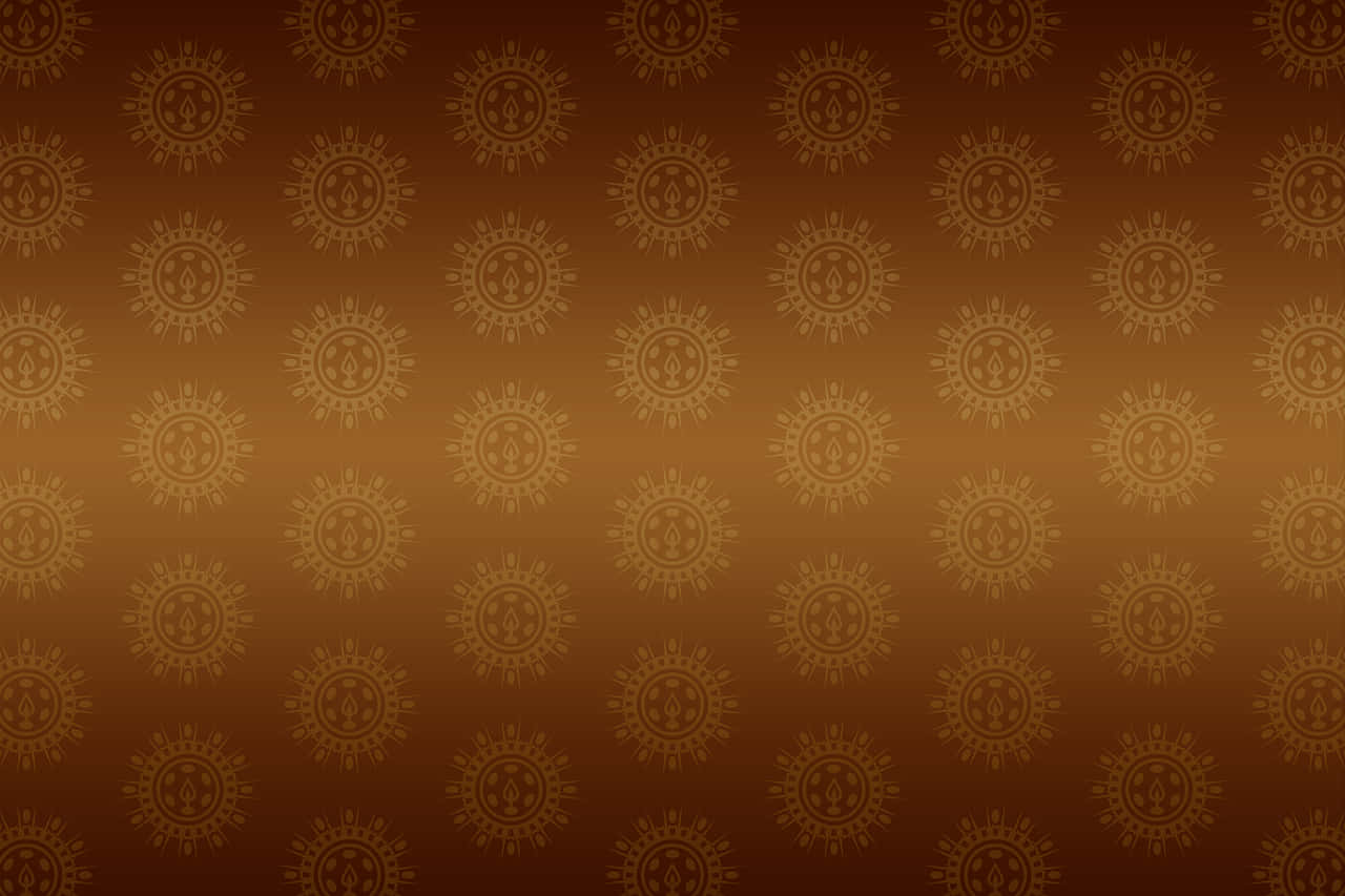 brown, gold, floral patterns, HD Desktop Wallpaper